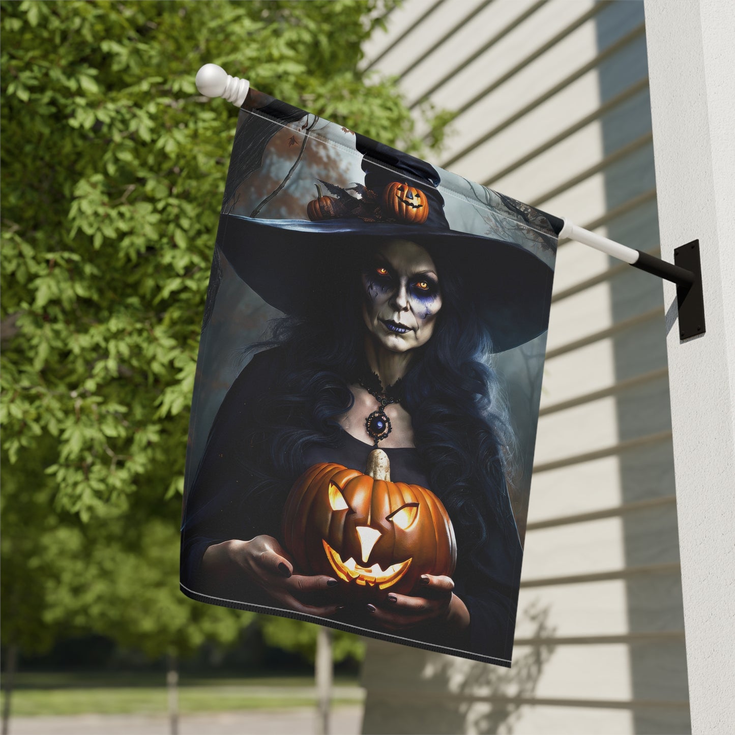 Haunting Witch Halloween Garden Flag/ House Banner