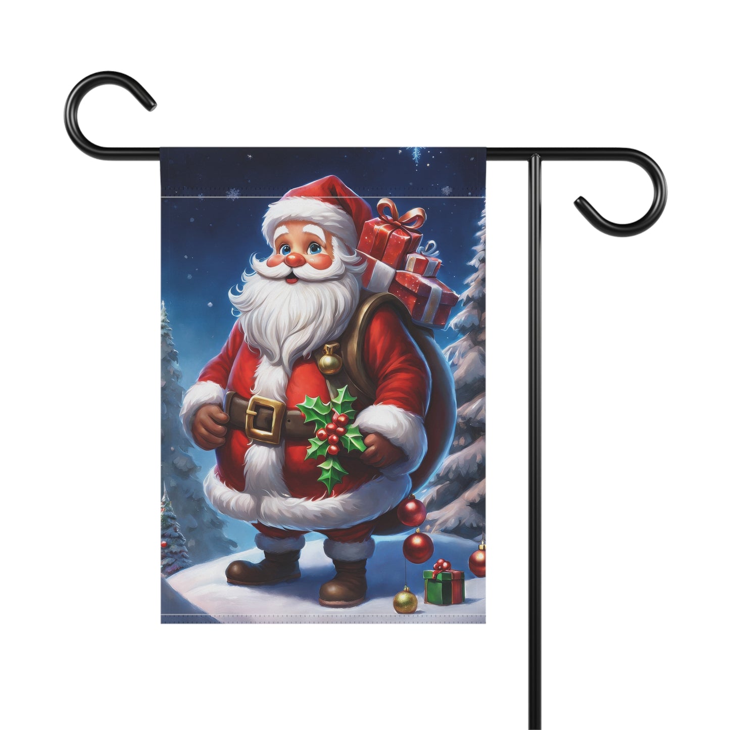 Jolly Santa Holiday Garden Flag/ House Banner