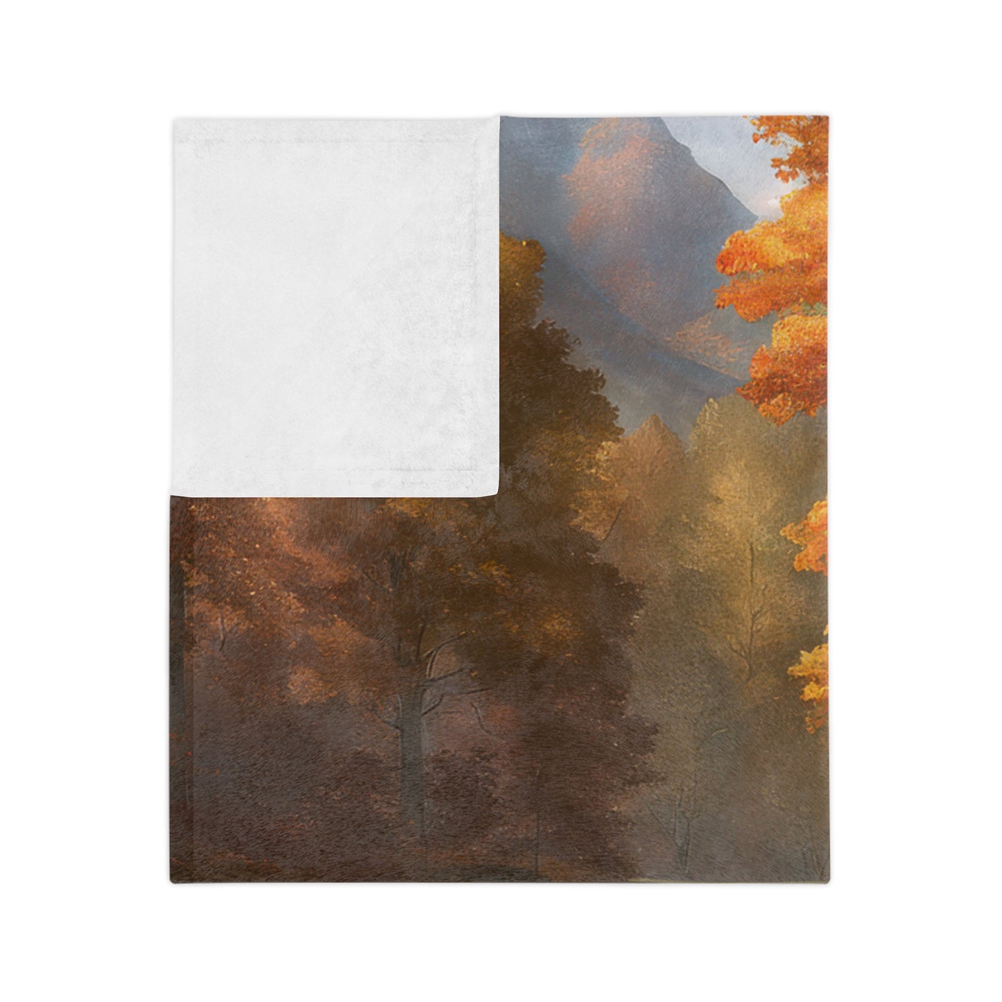 Plush Blanket with a Autumn Scene