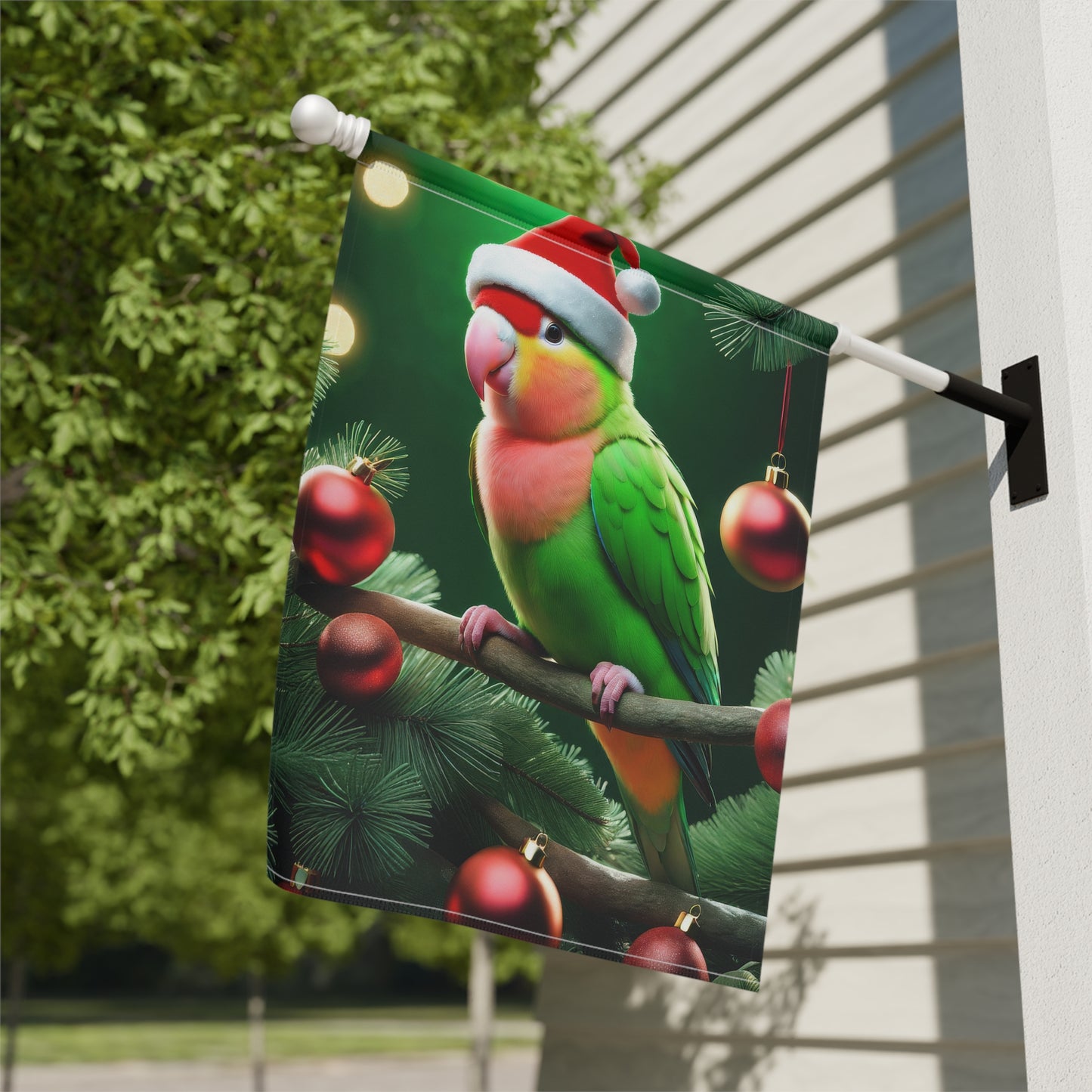 Lovebird Holiday Garden Flag/ House Banner