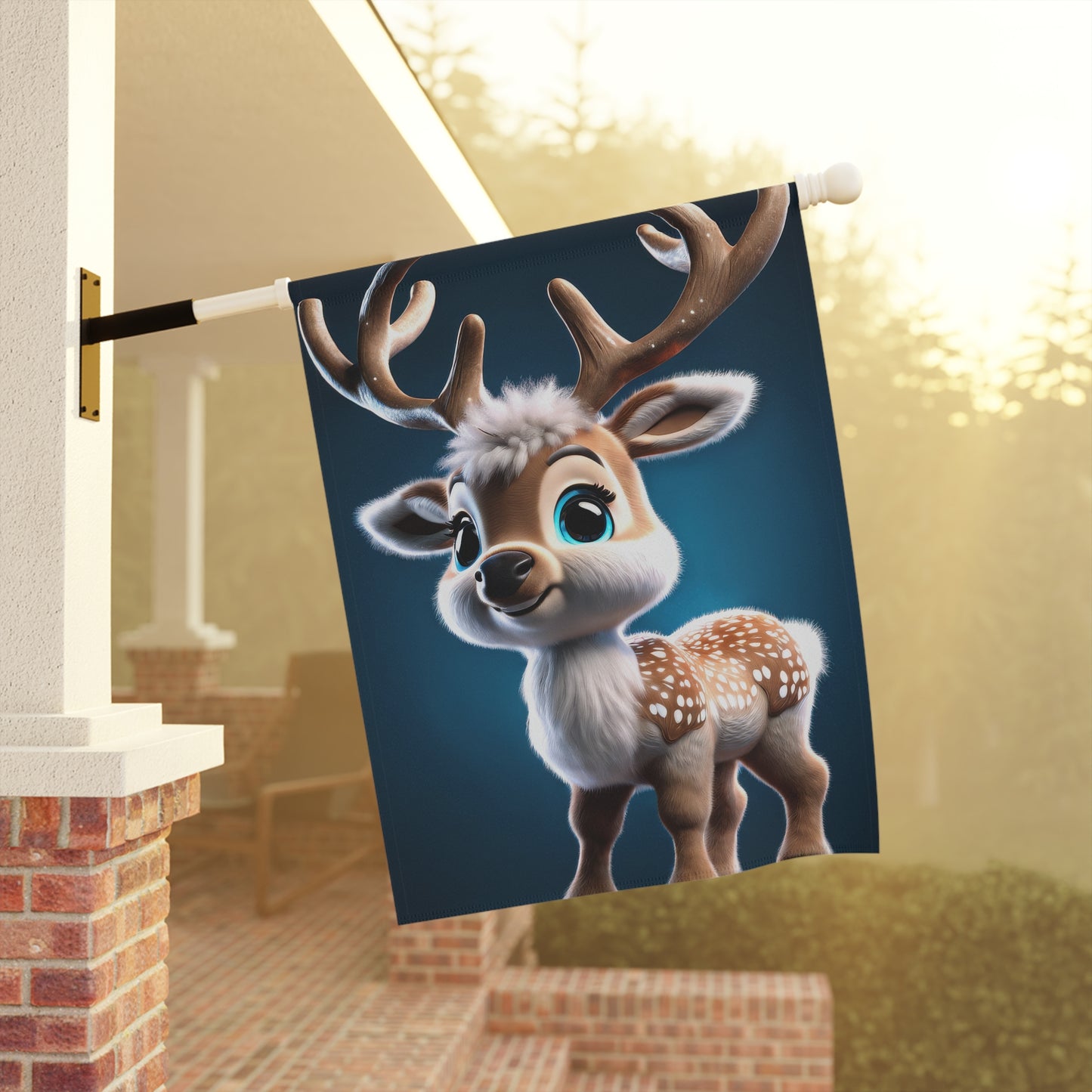 Precious Baby Reindeer Holiday Garden Flag/ House Banner