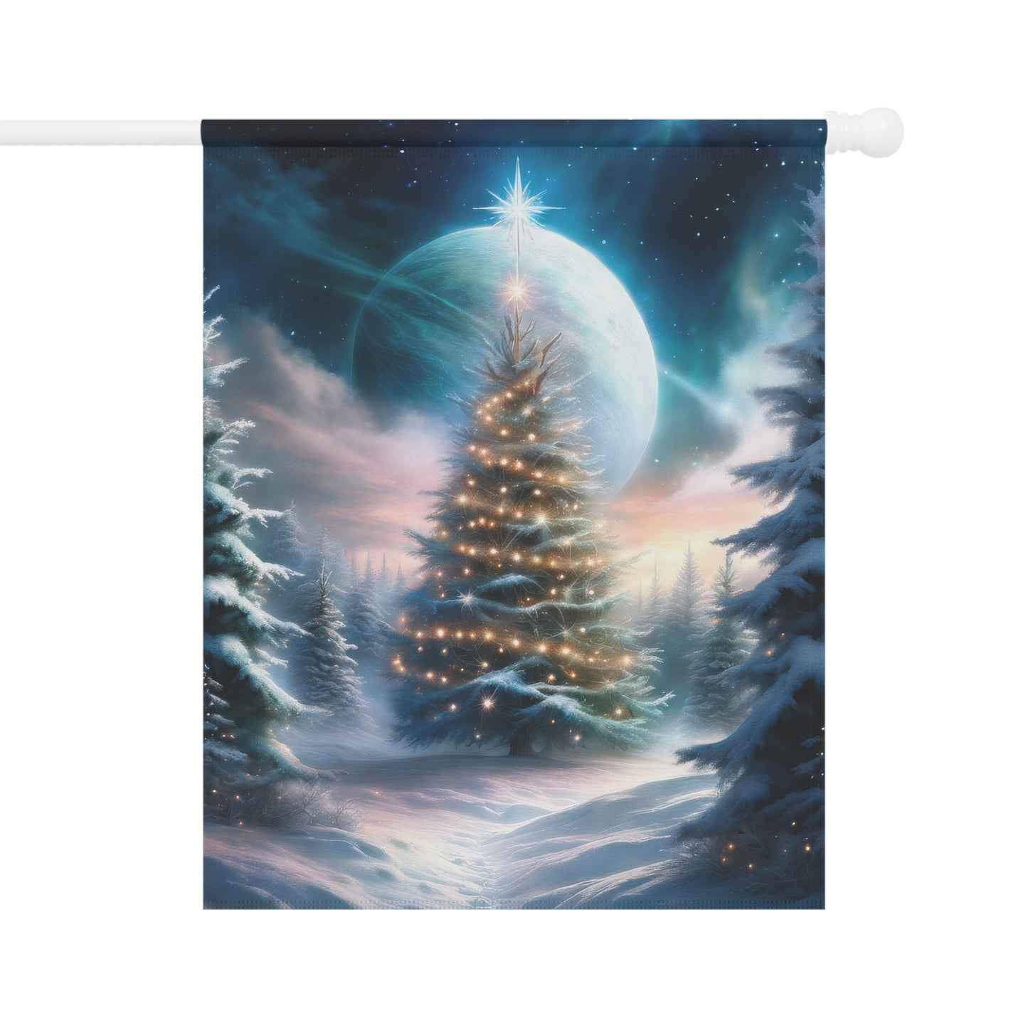 Stunning Wintery Woods Scene Holiday Garden Flag/ House Banner