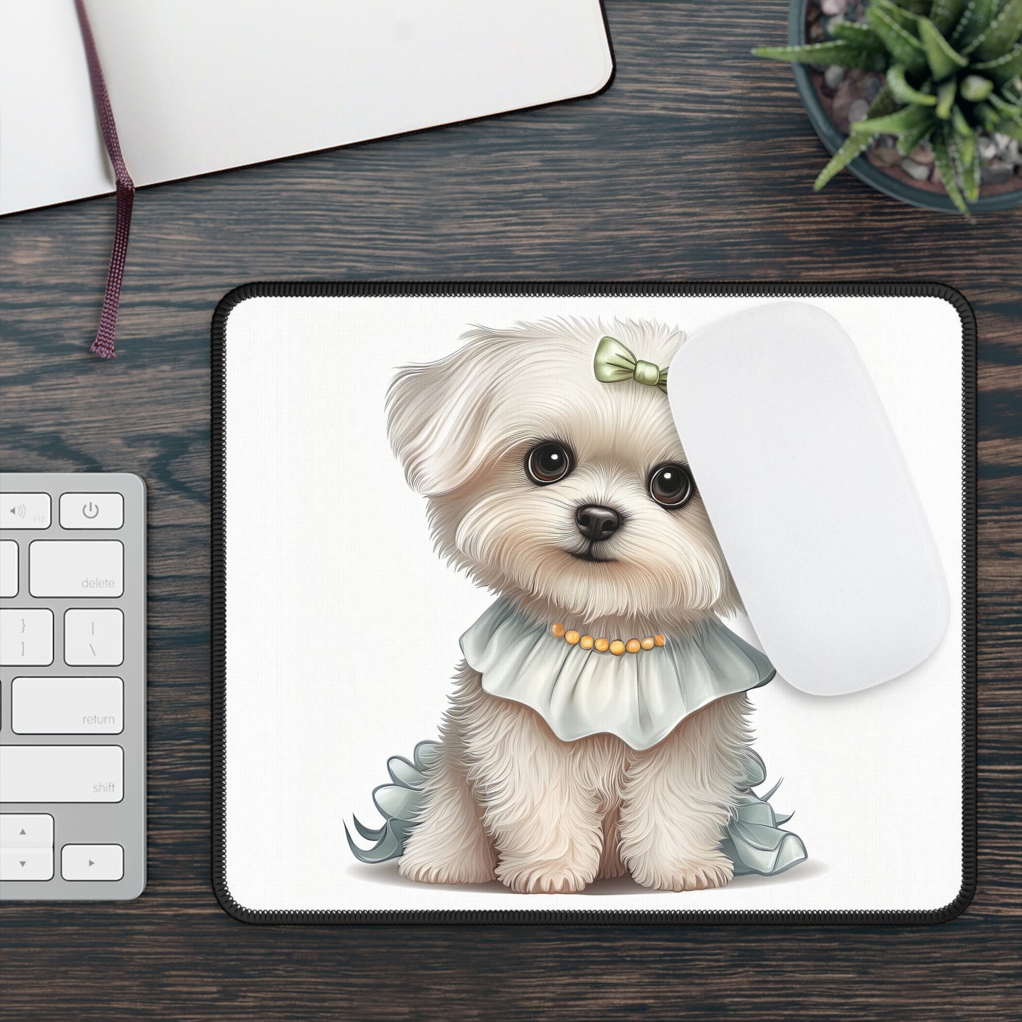 Maltese Puppy Mouse Pad