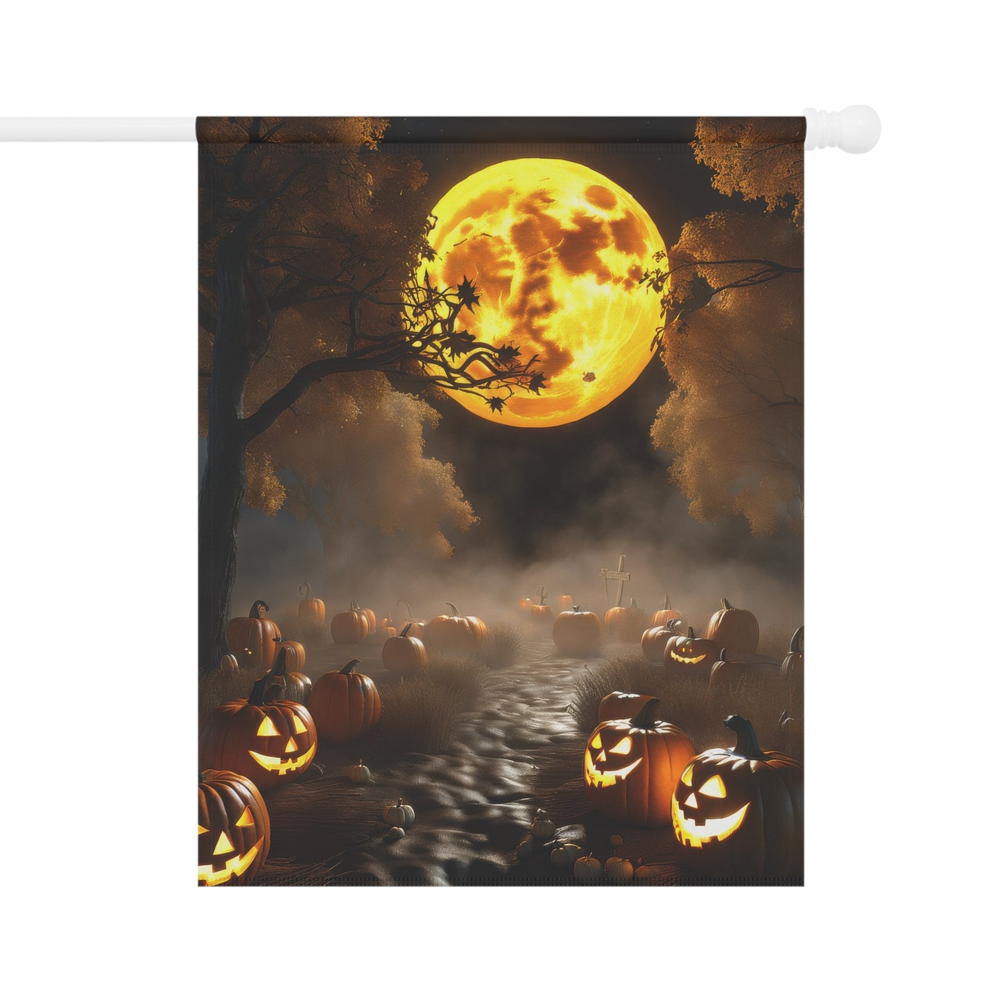 Spooky Halloween Scene Garden Flag/ House Banner