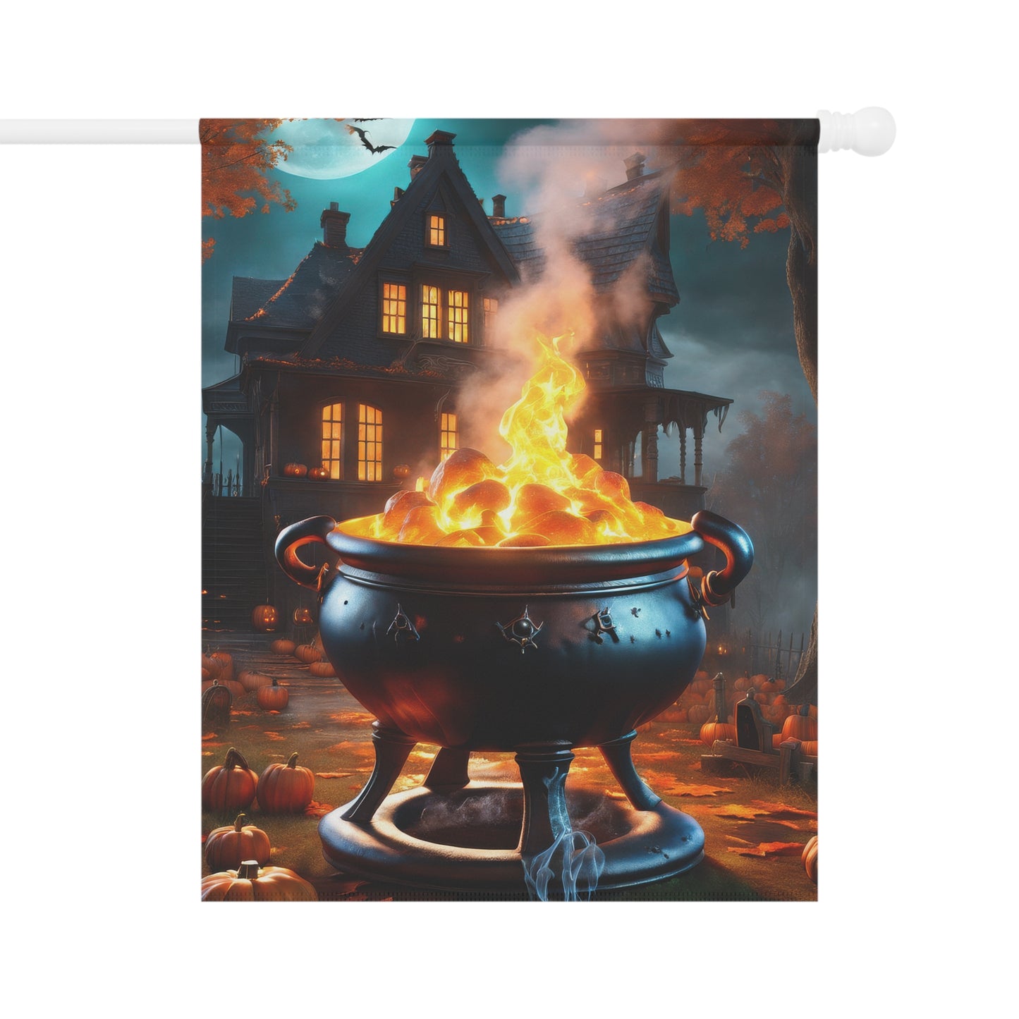 Witches Cauldron Halloween Garden Flag/ House Banner