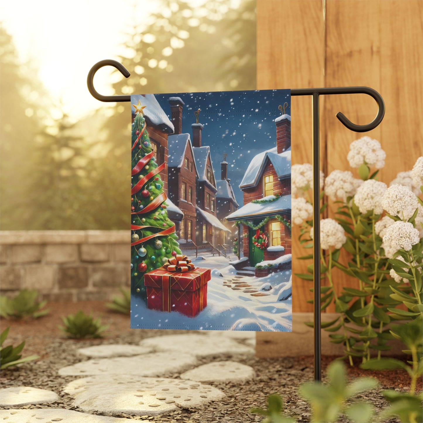 Holiday Christmas Town Garden Flag/ House Banner