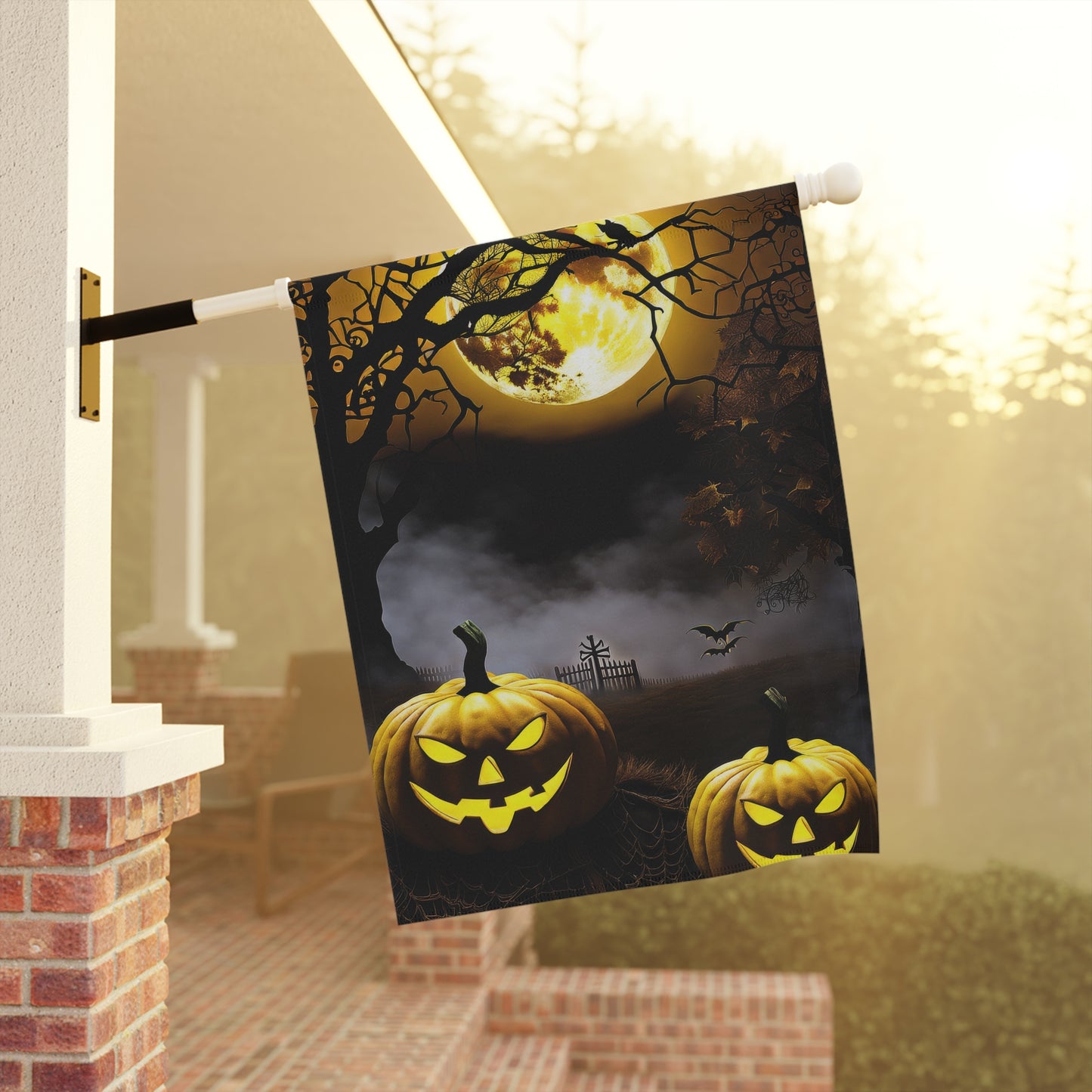 Frightful Jack-O-Lanterns Halloween Garden Flag/ House Banner