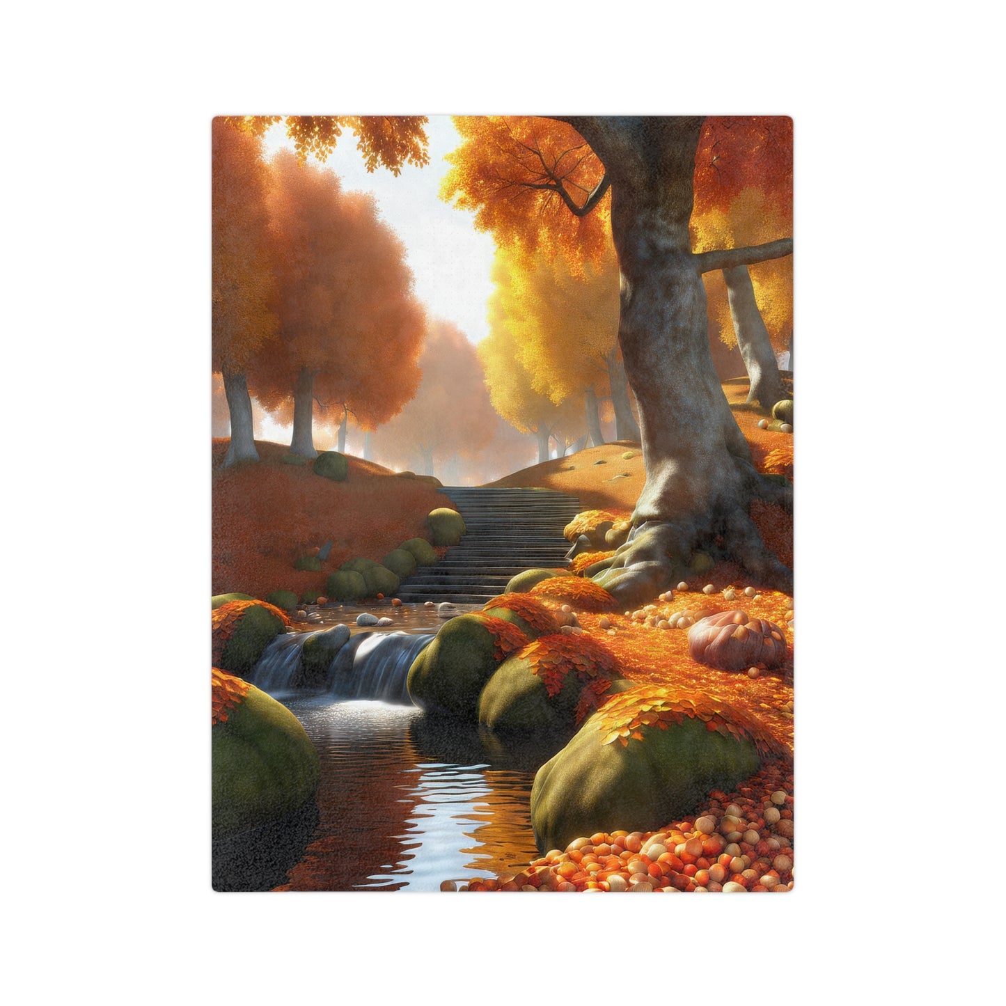 Velveteen Blanket with Fall Foliage