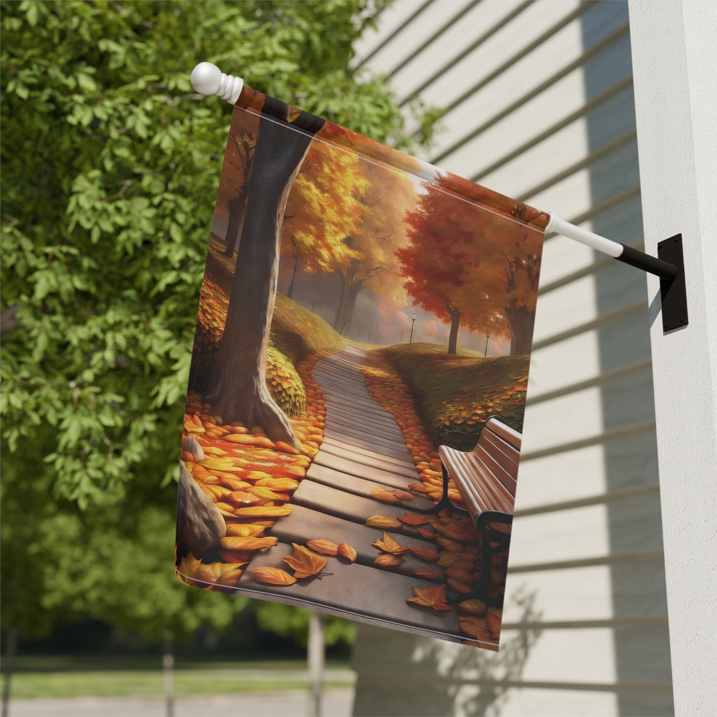 Scenic Autumn Garden Flag/House Banner