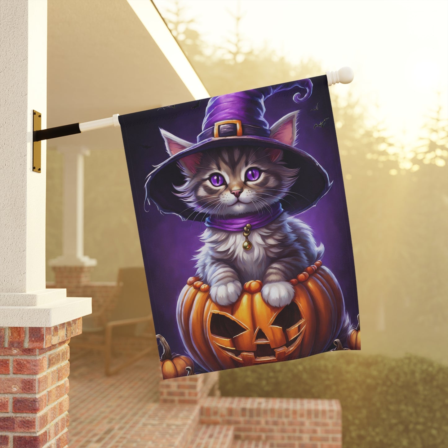 Sweet Kitten Halloween Garden Flag/ House Banner