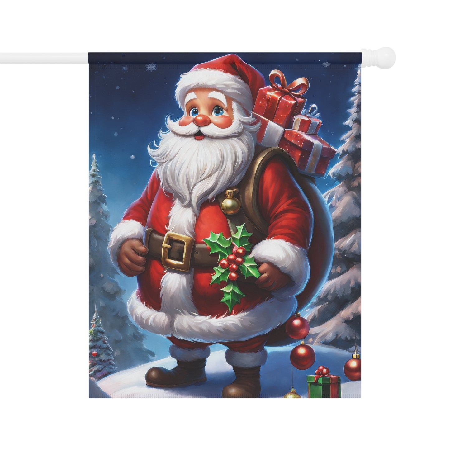 Jolly Santa Holiday Garden Flag/ House Banner