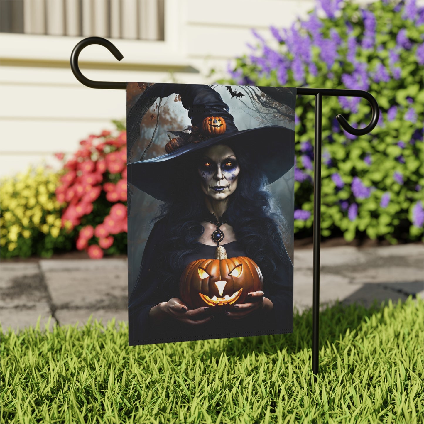 Haunting Witch Halloween Garden Flag/ House Banner