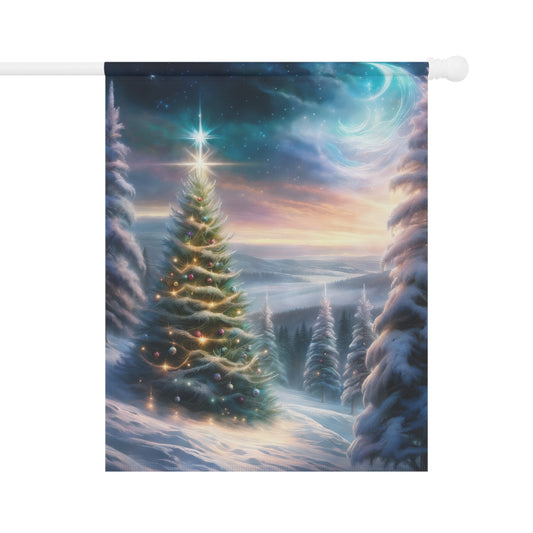 Majestic Winter Scene Holiday Garden Flag/ House Banner