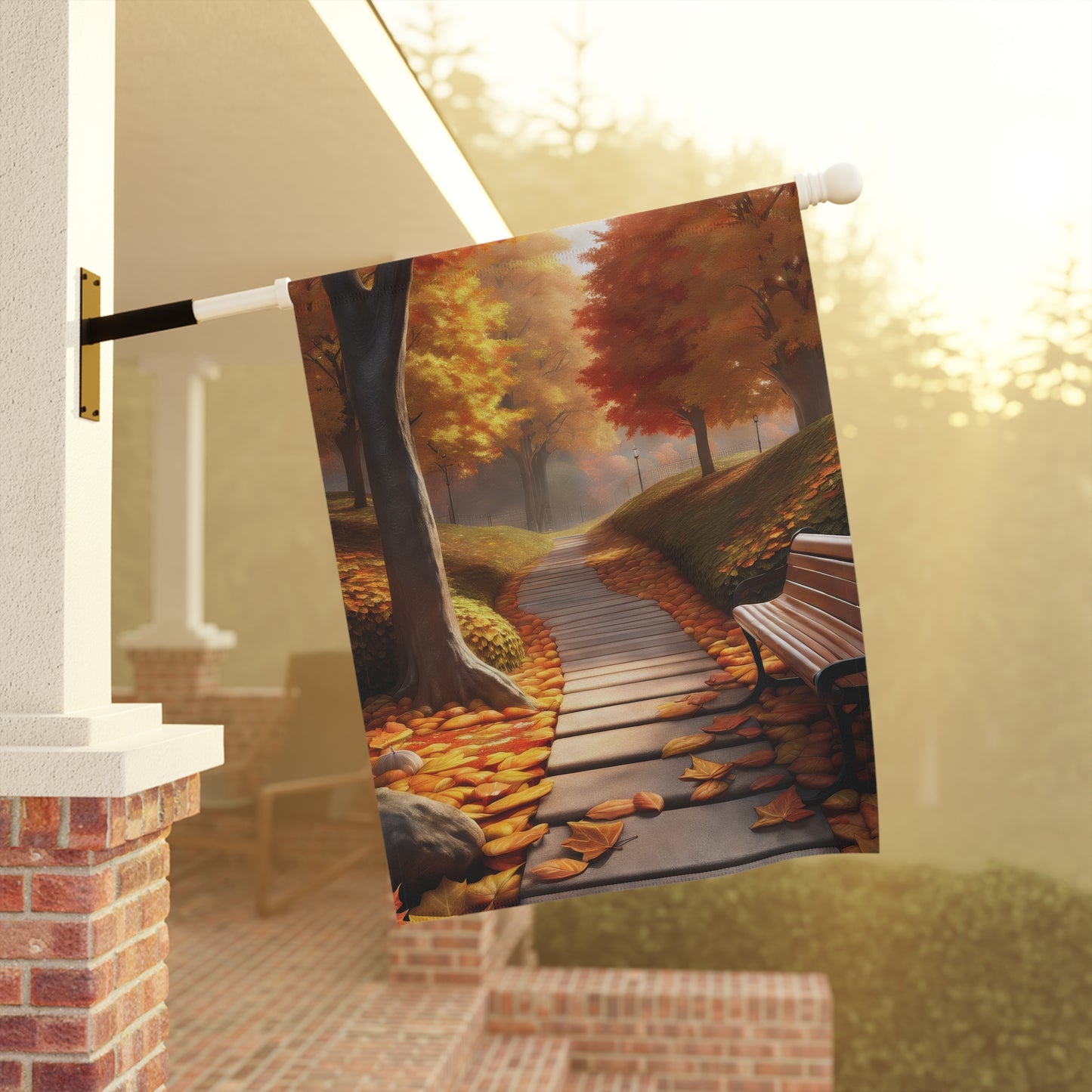 Scenic Autumn Garden Flag/House Banner