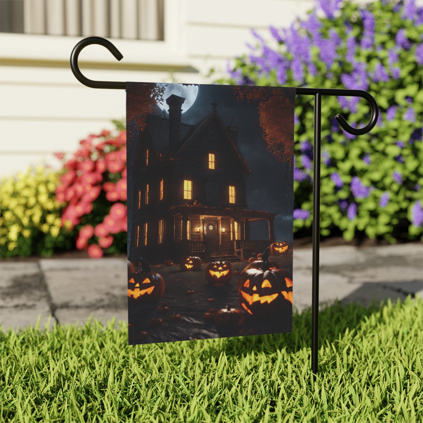 Eerie Halloween Garden Flag/ House Banner