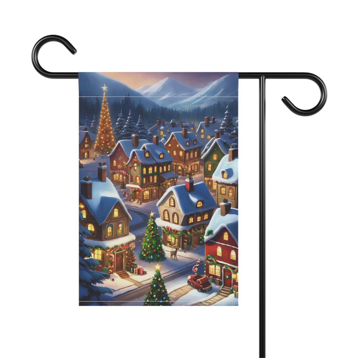 Peaceful Holiday Town Garden Flag/ House Banner