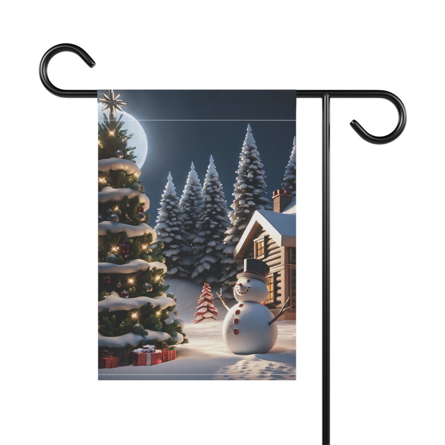 Festive Snowman Holiday Garden Flag/ House Banner