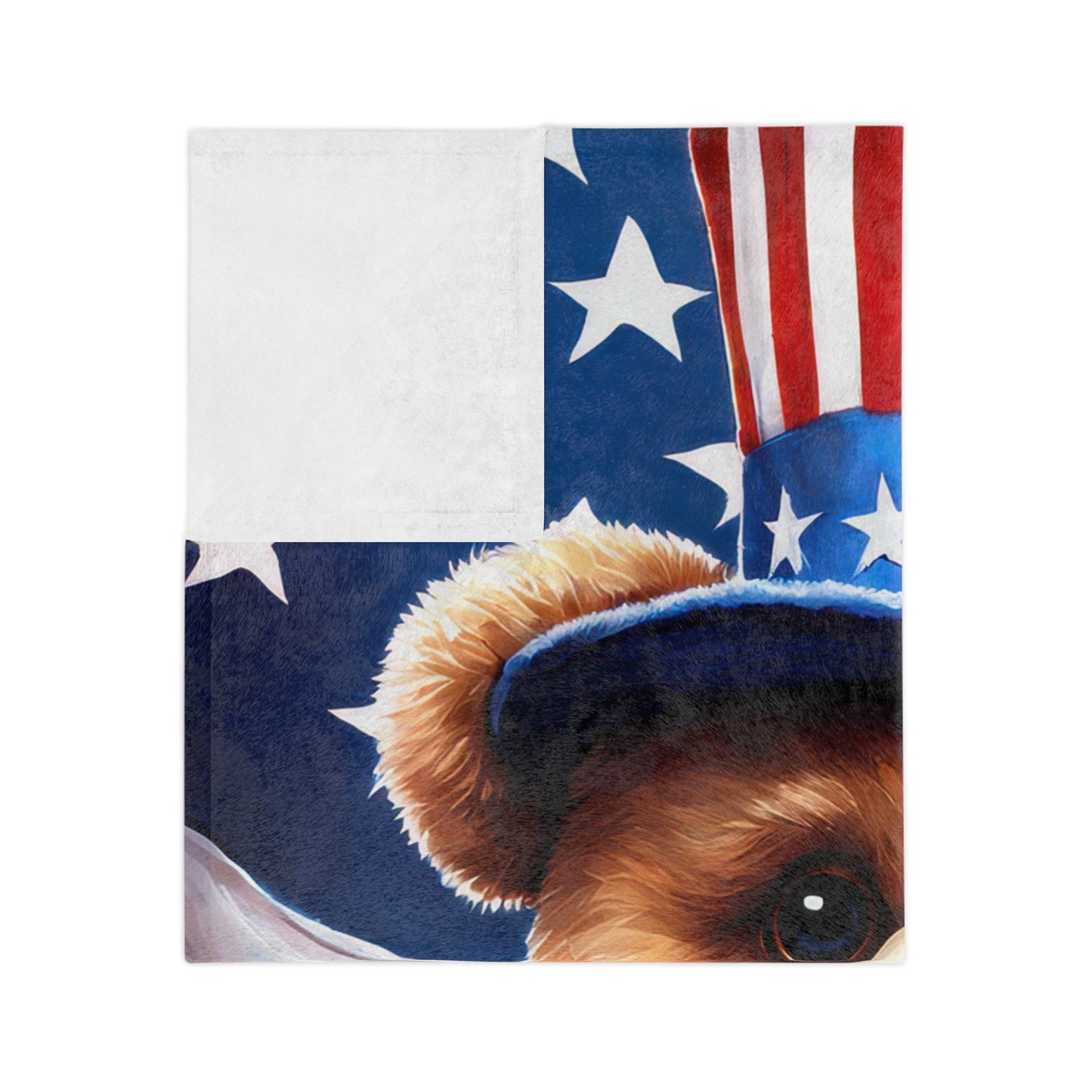 Sweet Teddy Bear 4th of July Plush Velveteen Blanket