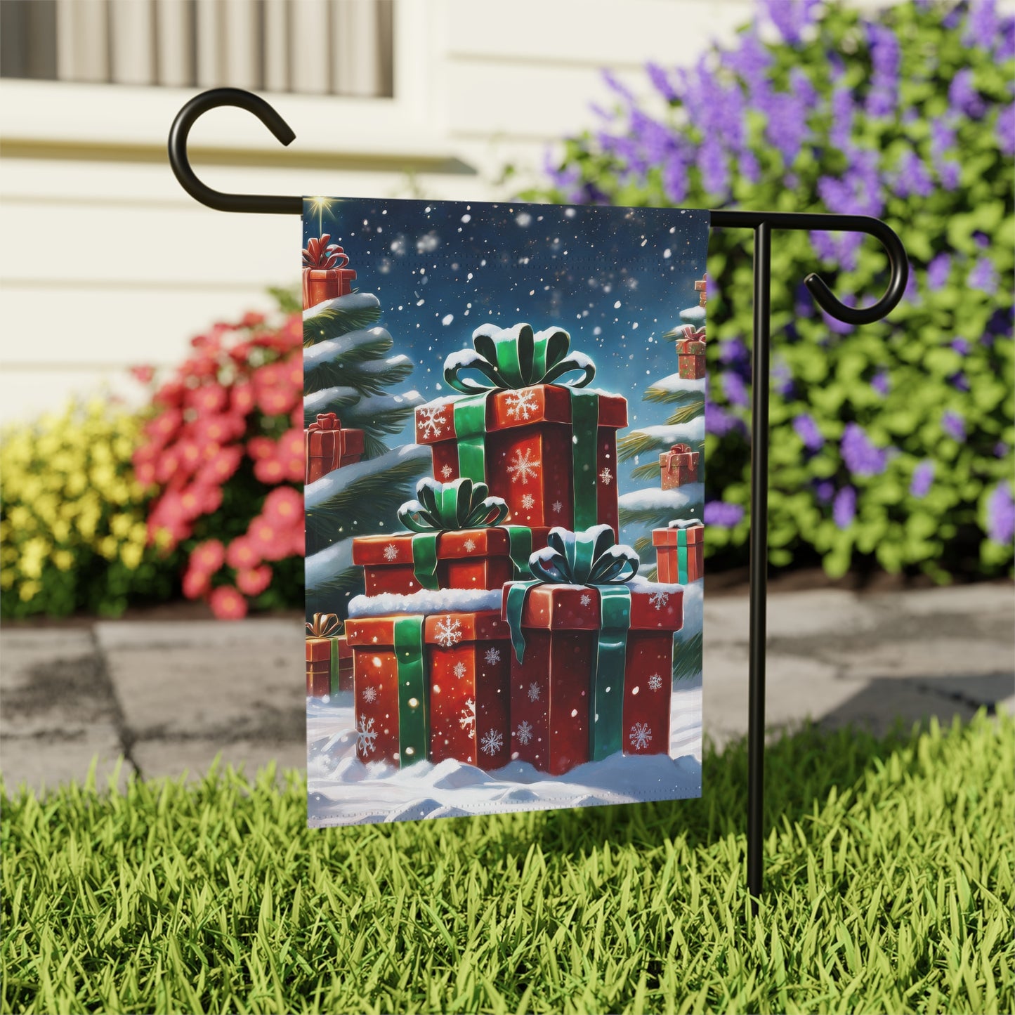 Holiday Presents Garden Flag/ House Banner