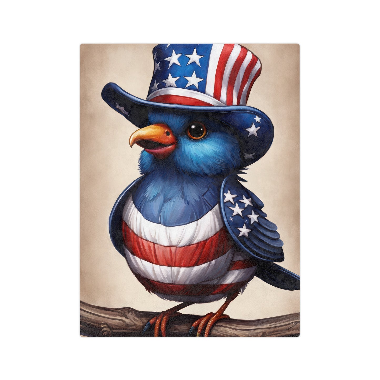 Festive 4th of July Bird Plush Blanket