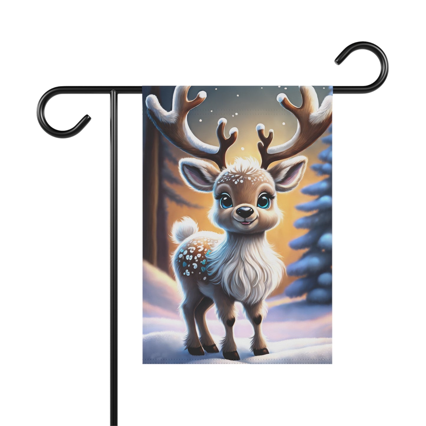 Reindeer Holiday Garden Flag/ House Banner