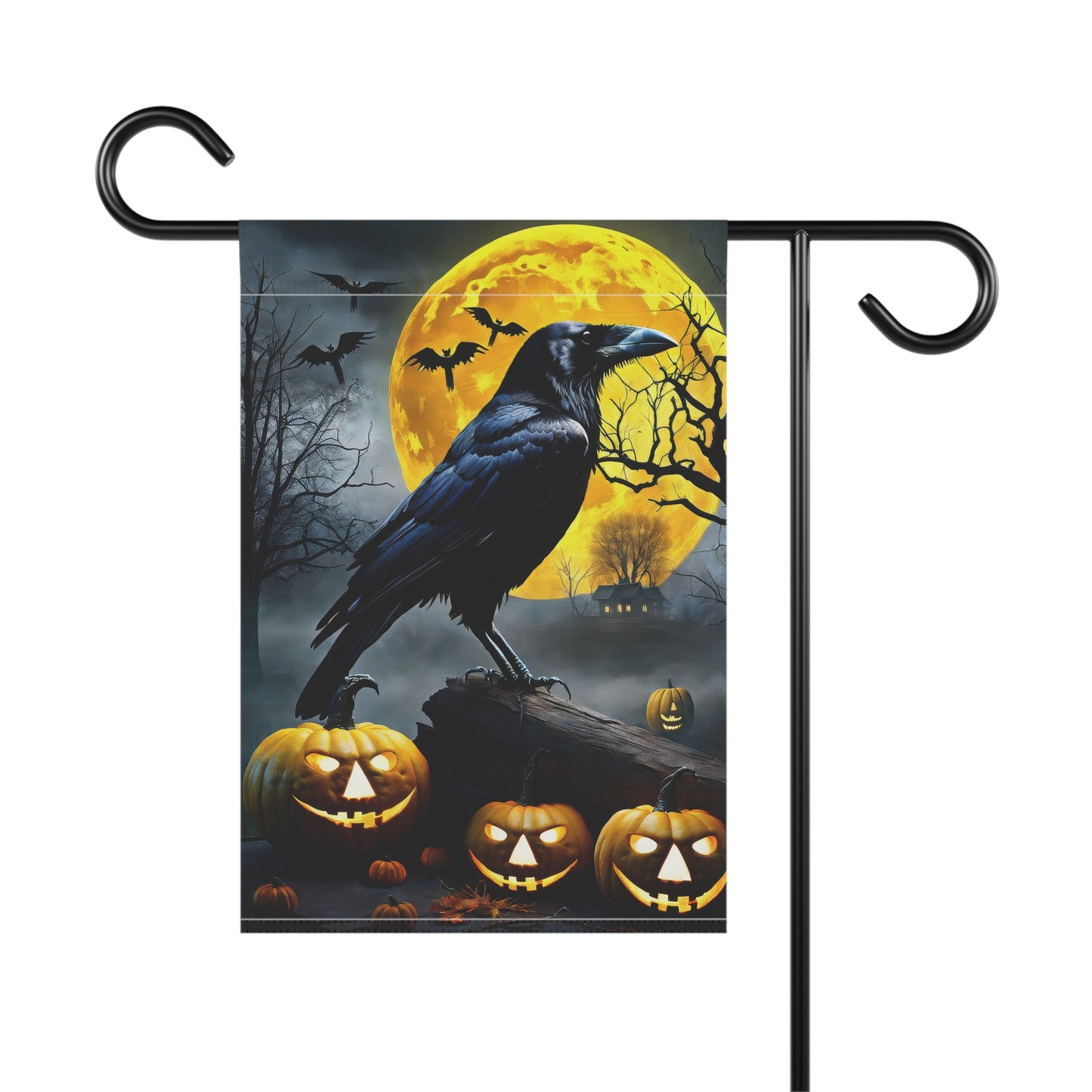 Creepy Crow Halloween Garden Flag/ House Banner