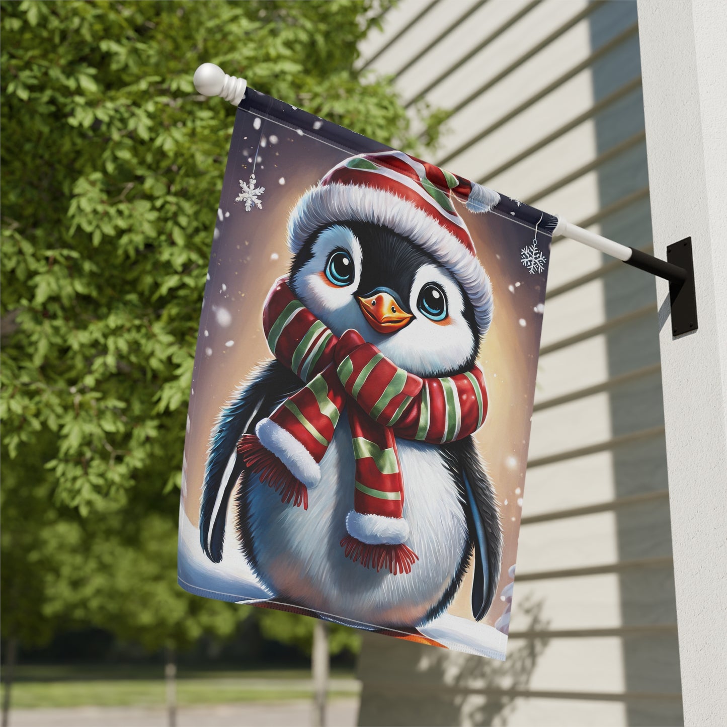 Holiday Penguin Garden Flag/ House Banner