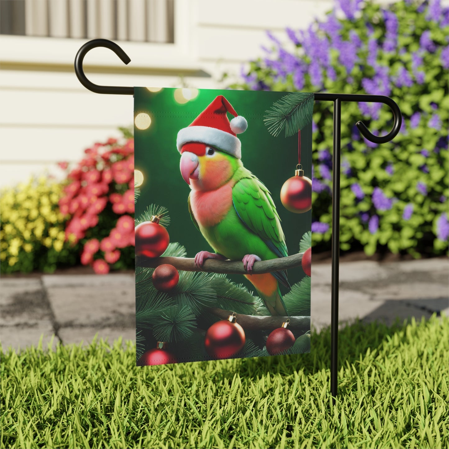 Lovebird Holiday Garden Flag/ House Banner