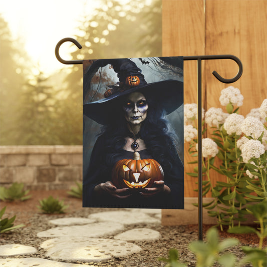 Haunting Witch Halloween Garden Flag/ House Banner