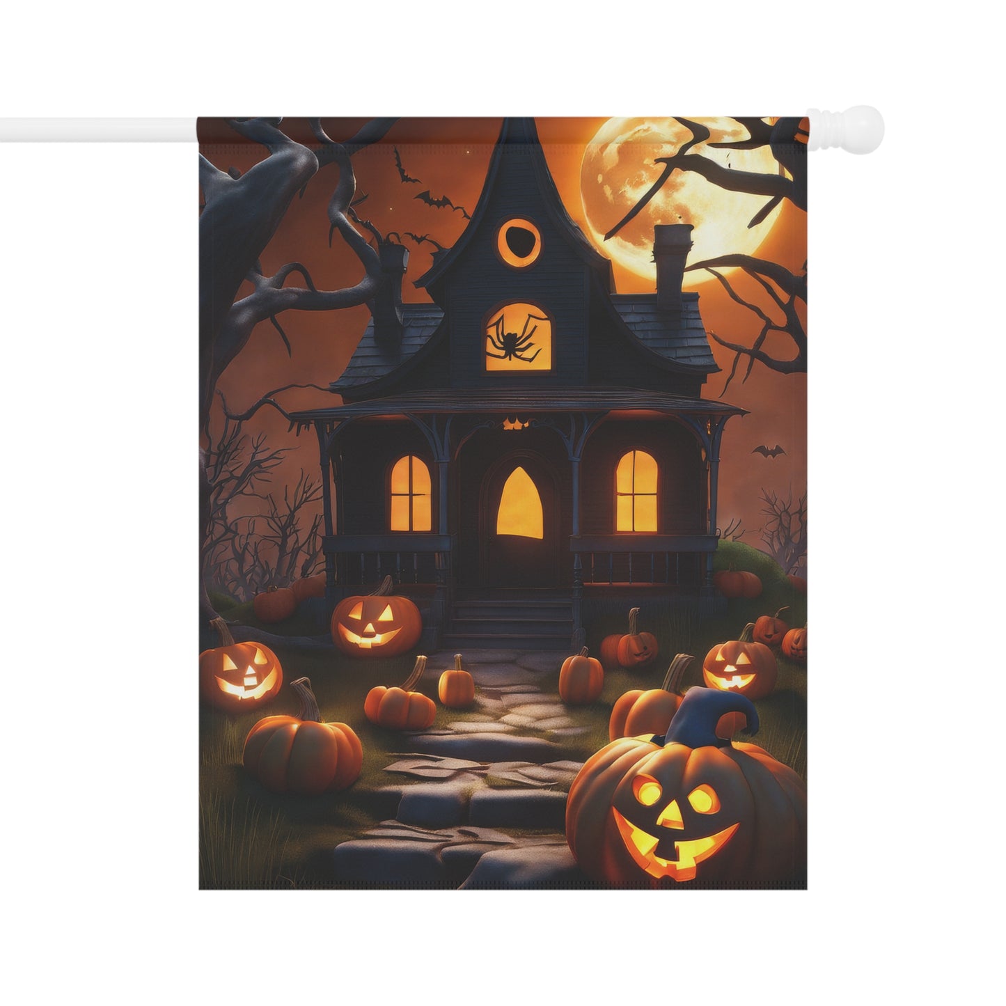 Eerie Halloween House Garden Flag/ House Banner