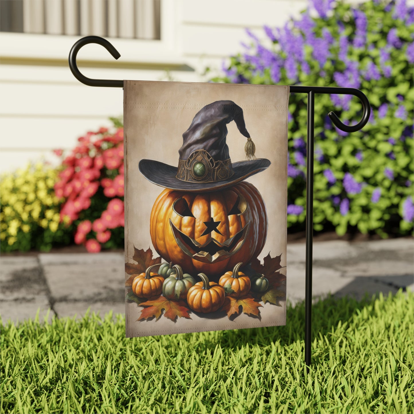 Creepy Jack-O-Lantern Halloween Garden Flag/ House Banner