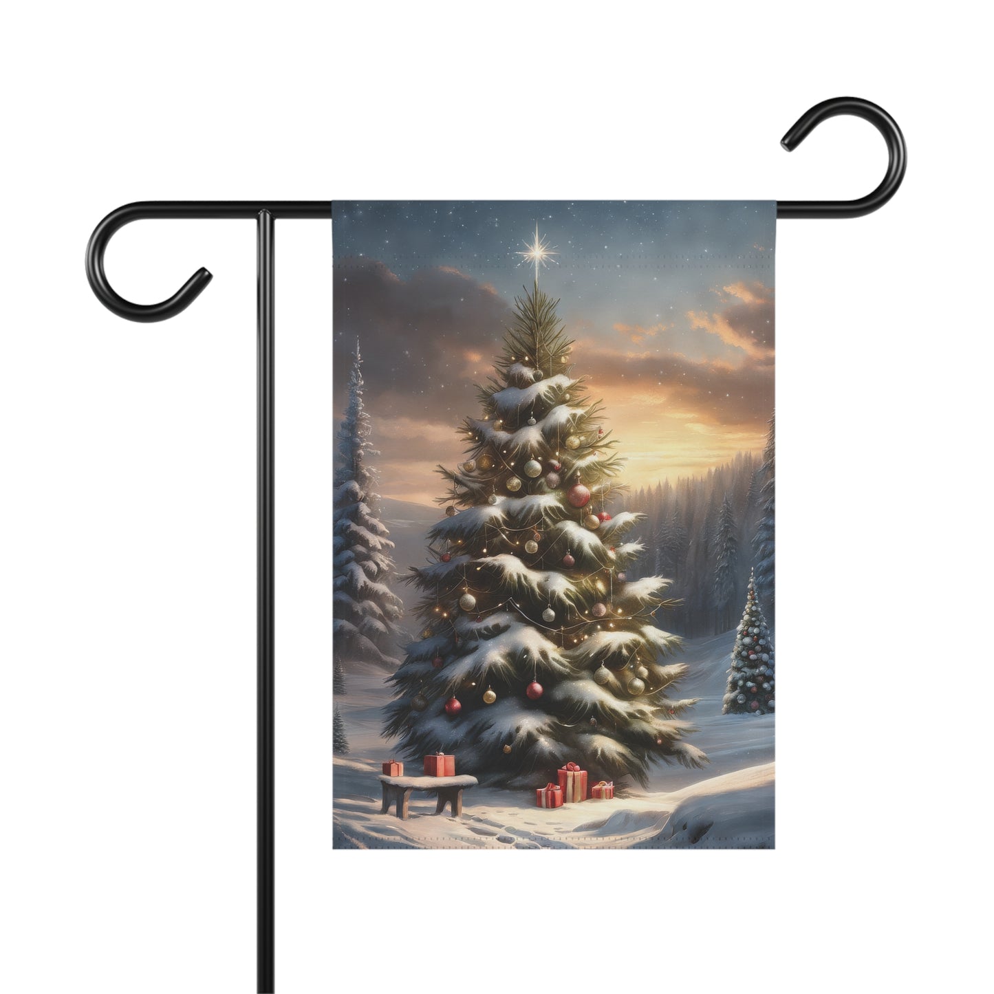 Snowy Winter Wonderland Garden Flag/ House Banner