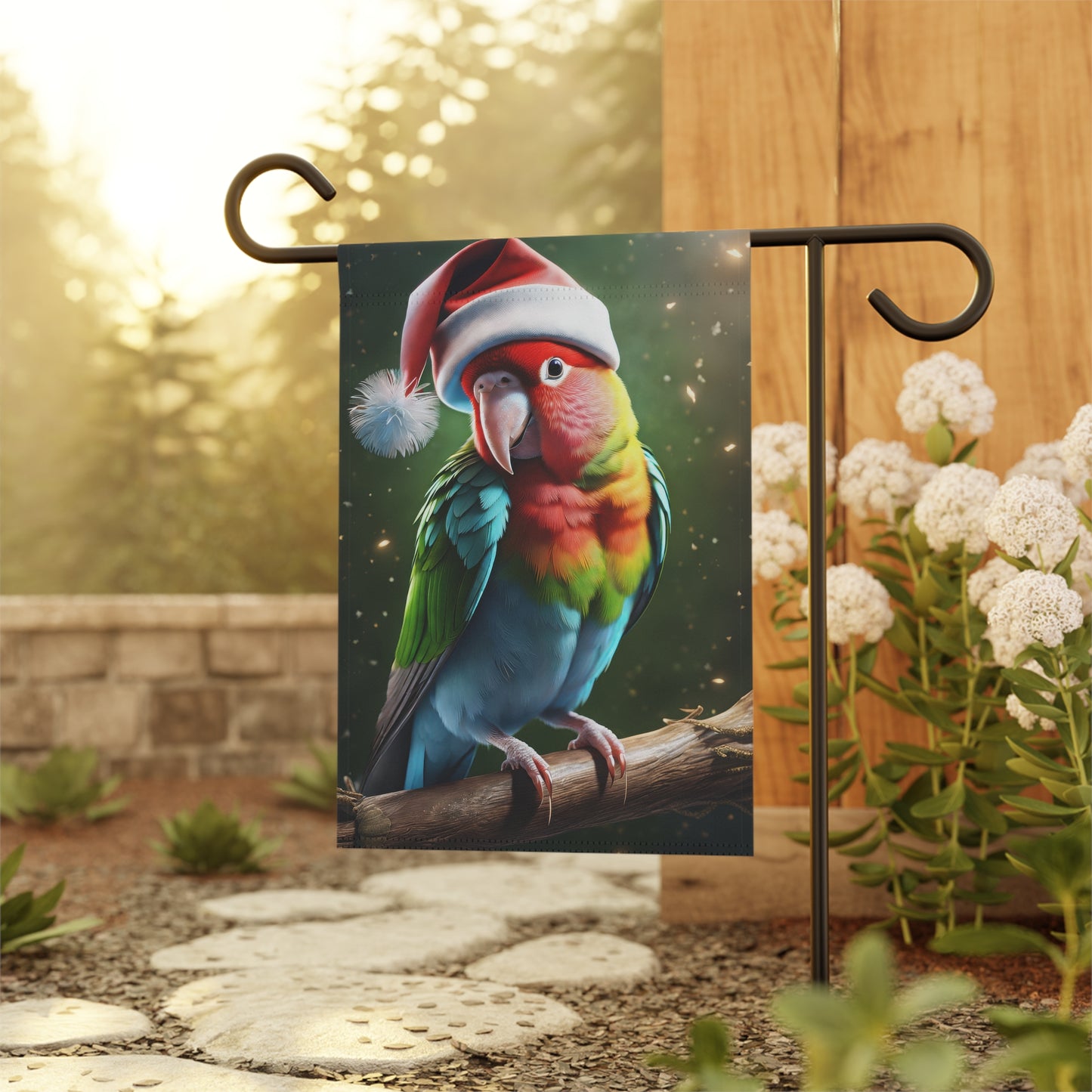 Christmas Lovebird Holiday Garden Flag/ House Banner