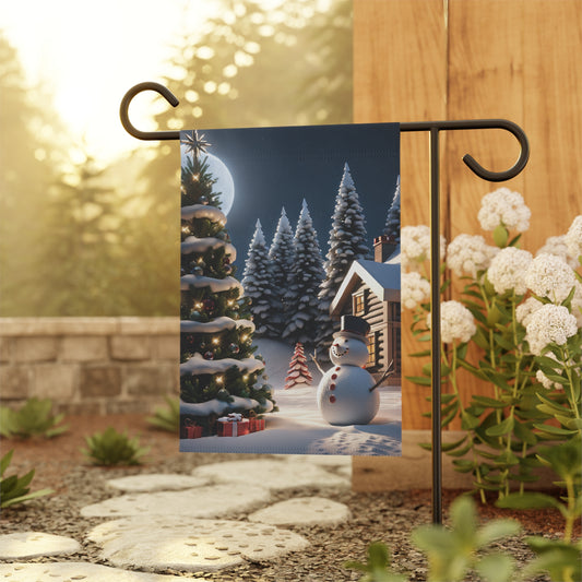 Festive Snowman Holiday Garden Flag/ House Banner