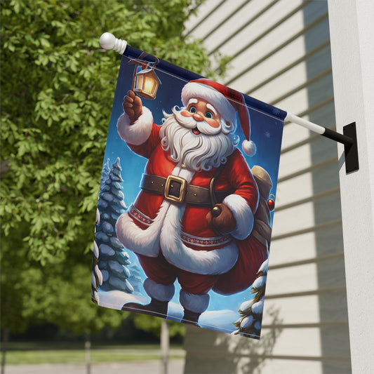 Jolly Santa Holiday Garden Flag/ House Banner