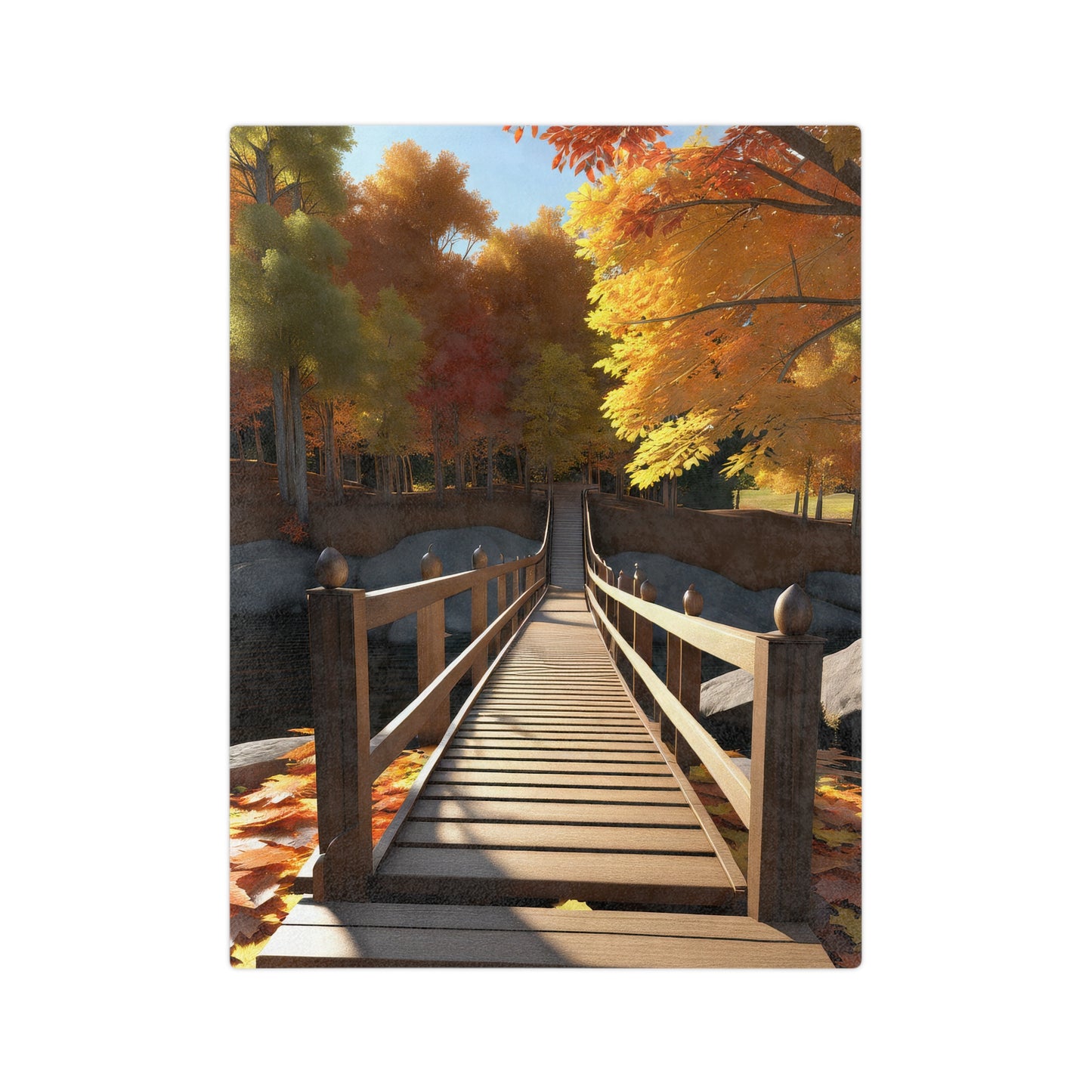 Beautiful Fall Backdrop Plush Blanket