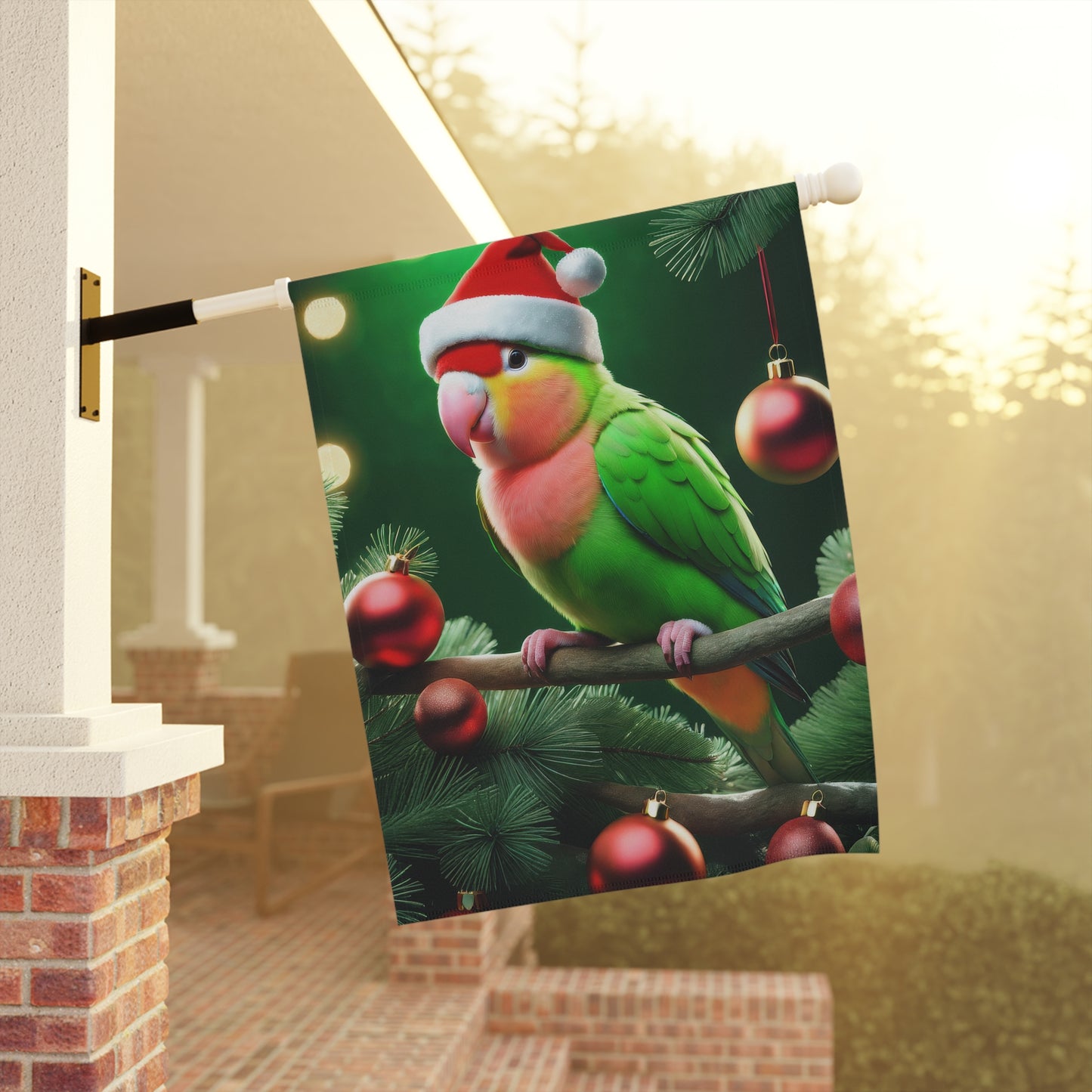 Lovebird Holiday Garden Flag/ House Banner