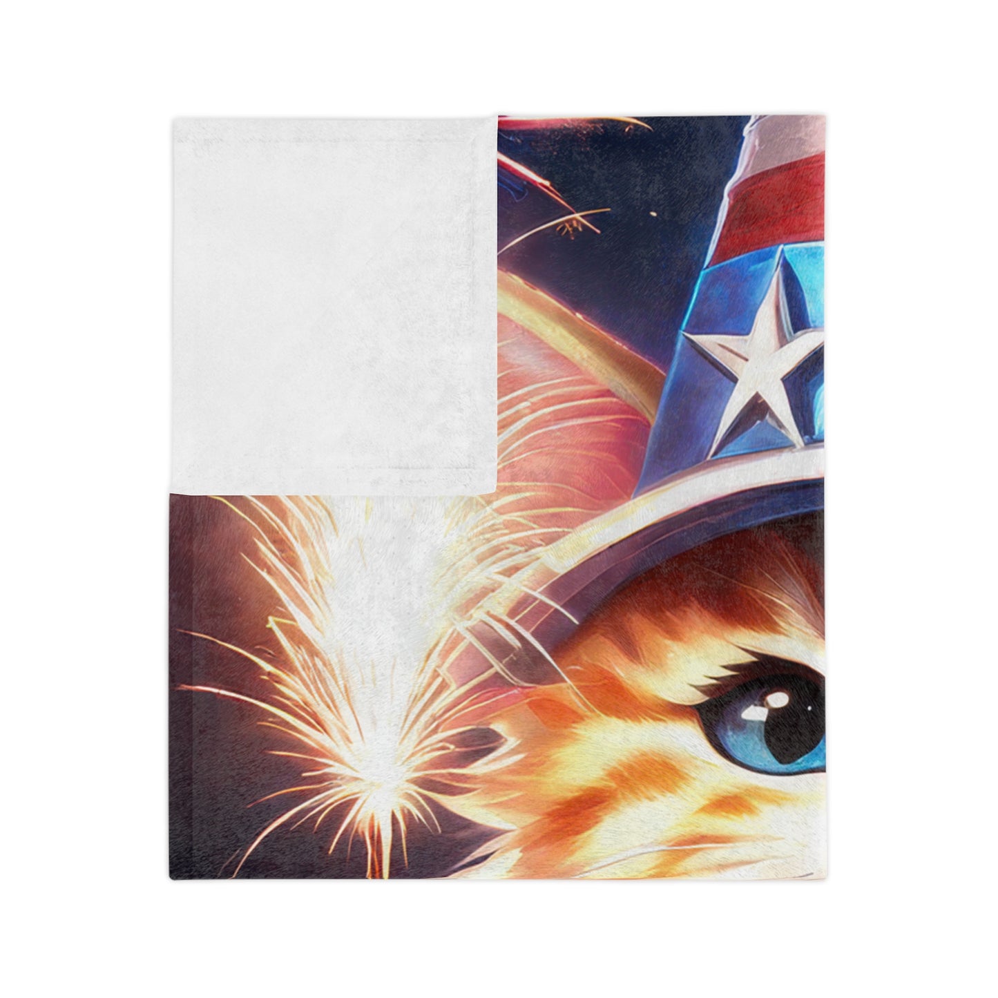 Independence Day Kitten velveteen Plush Blanket