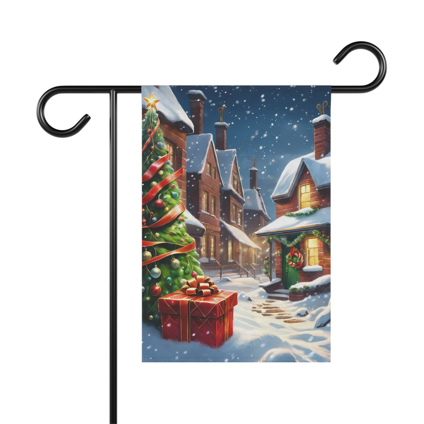 Holiday Christmas Town Garden Flag/ House Banner