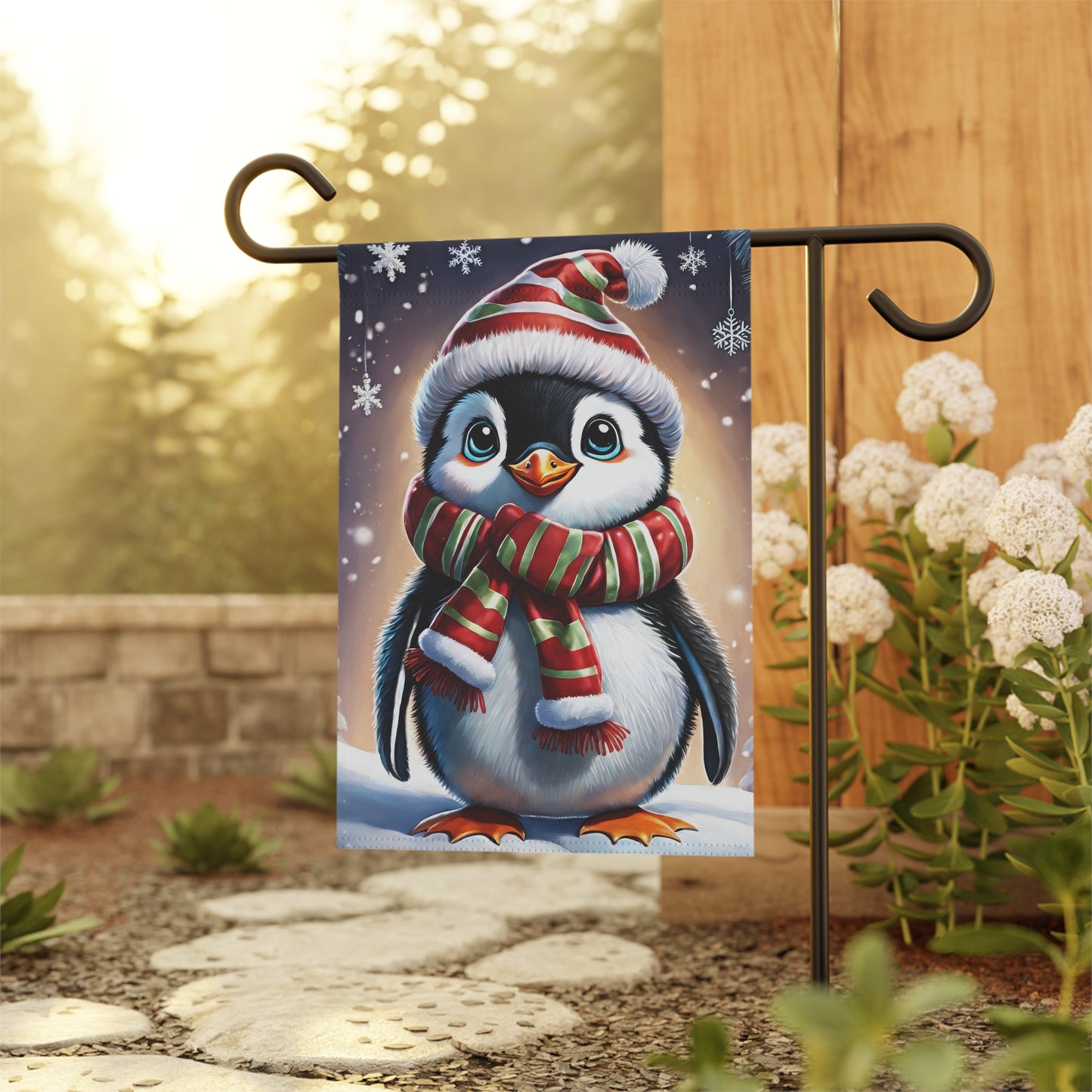 Holiday Penguin Garden Flag/ House Banner