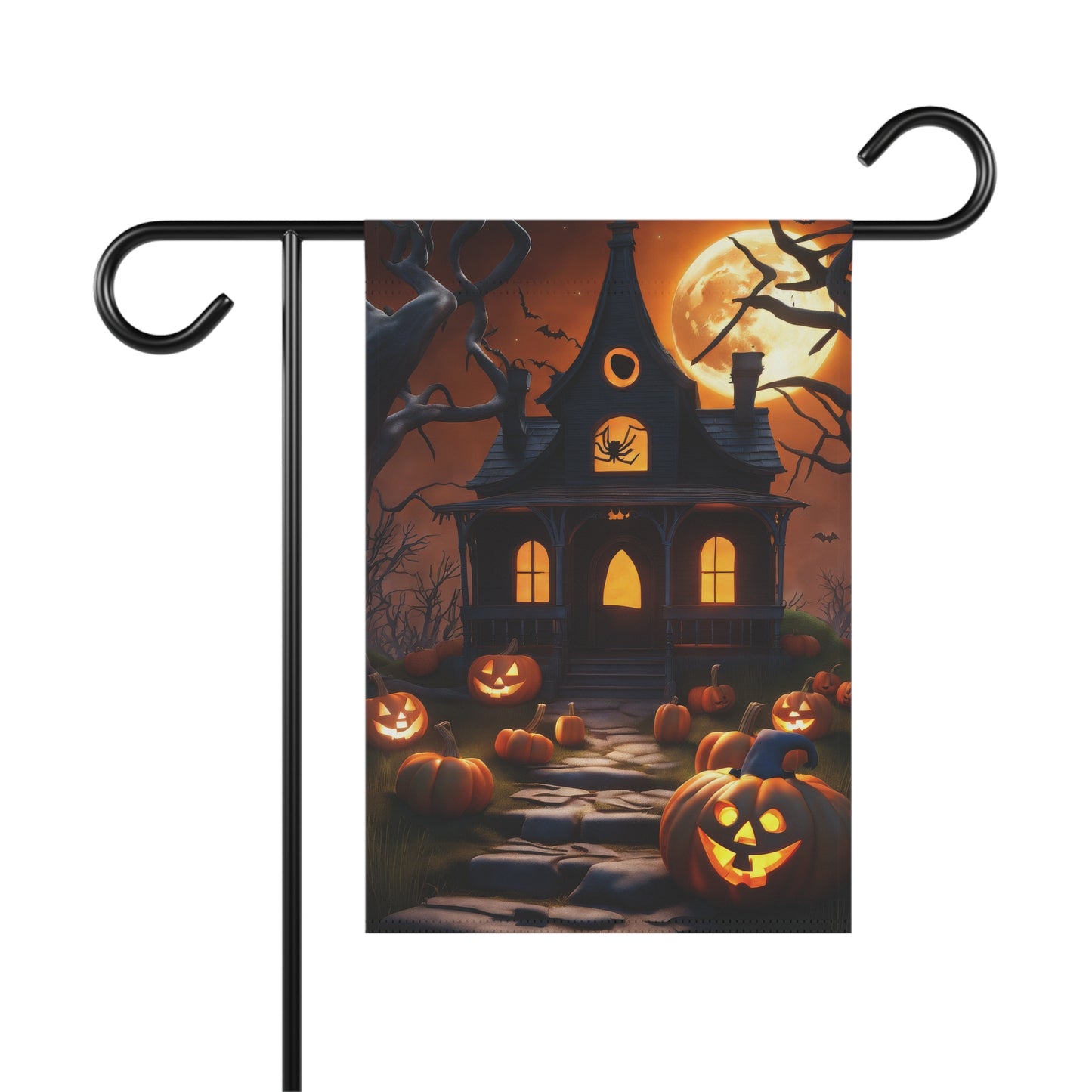 Eerie Halloween House Garden Flag/ House Banner