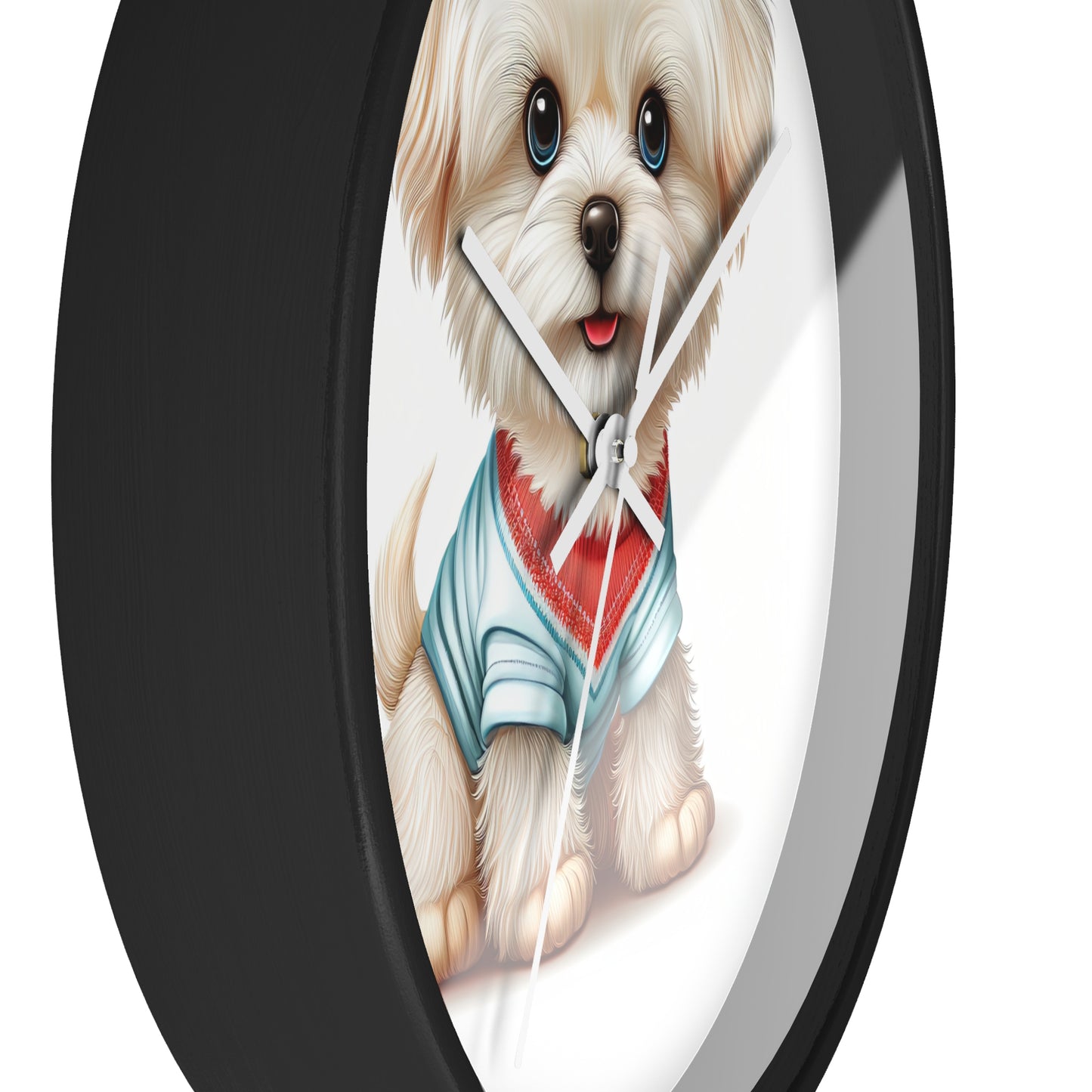 Maltese Puppy Wall Clock