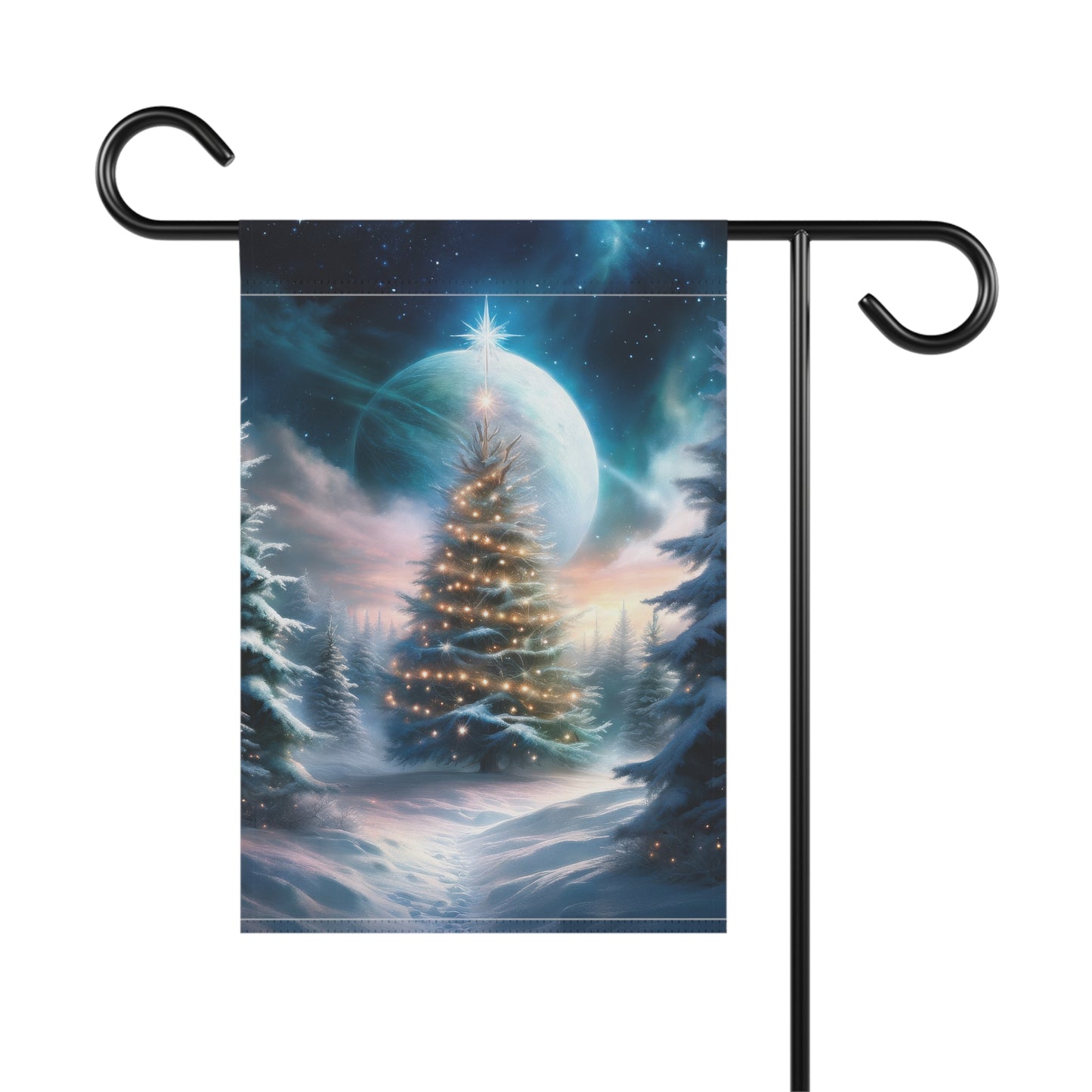 Stunning Wintery Woods Scene Holiday Garden Flag/ House Banner