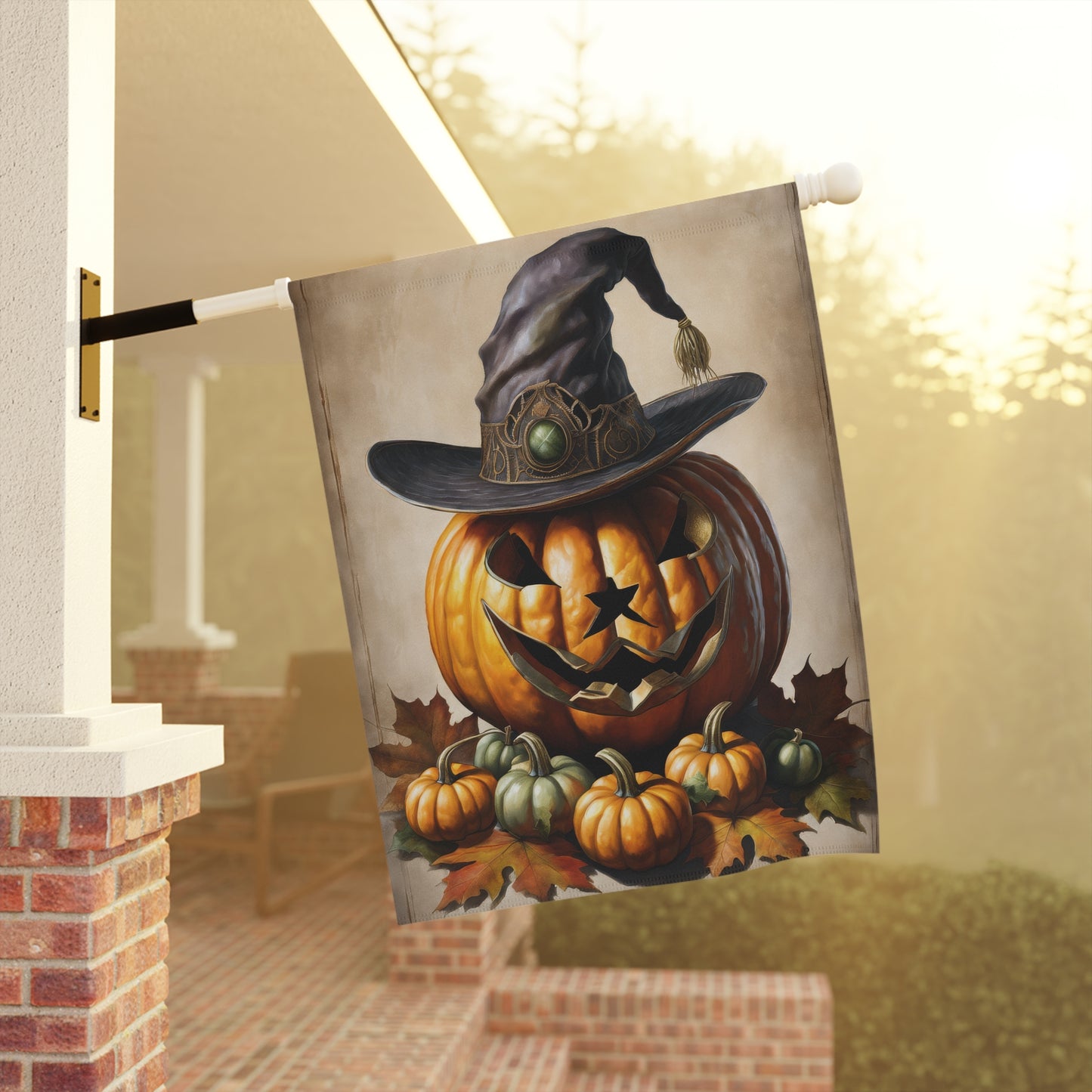 Creepy Jack-O-Lantern Halloween Garden Flag/ House Banner