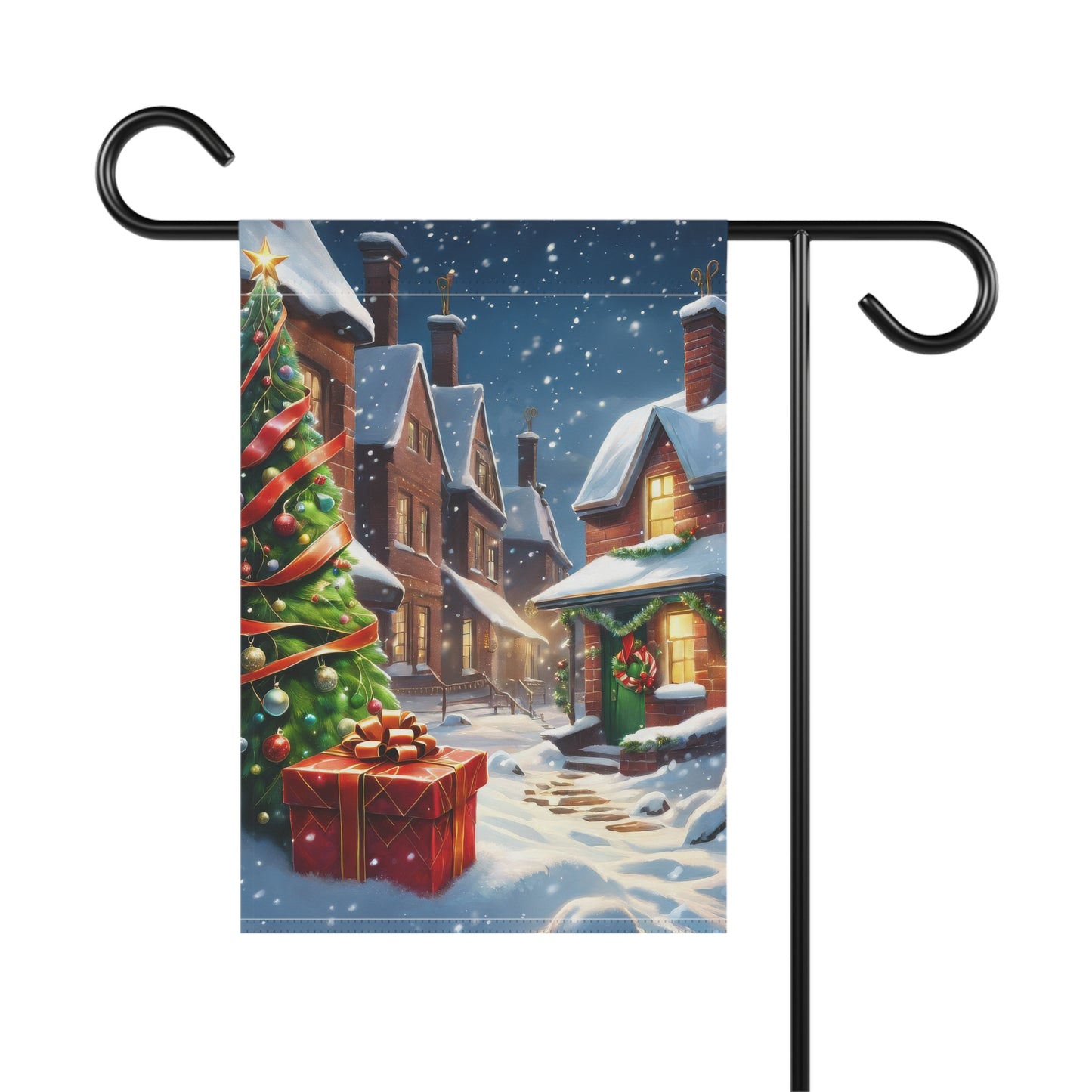 Holiday Christmas Town Garden Flag/ House Banner