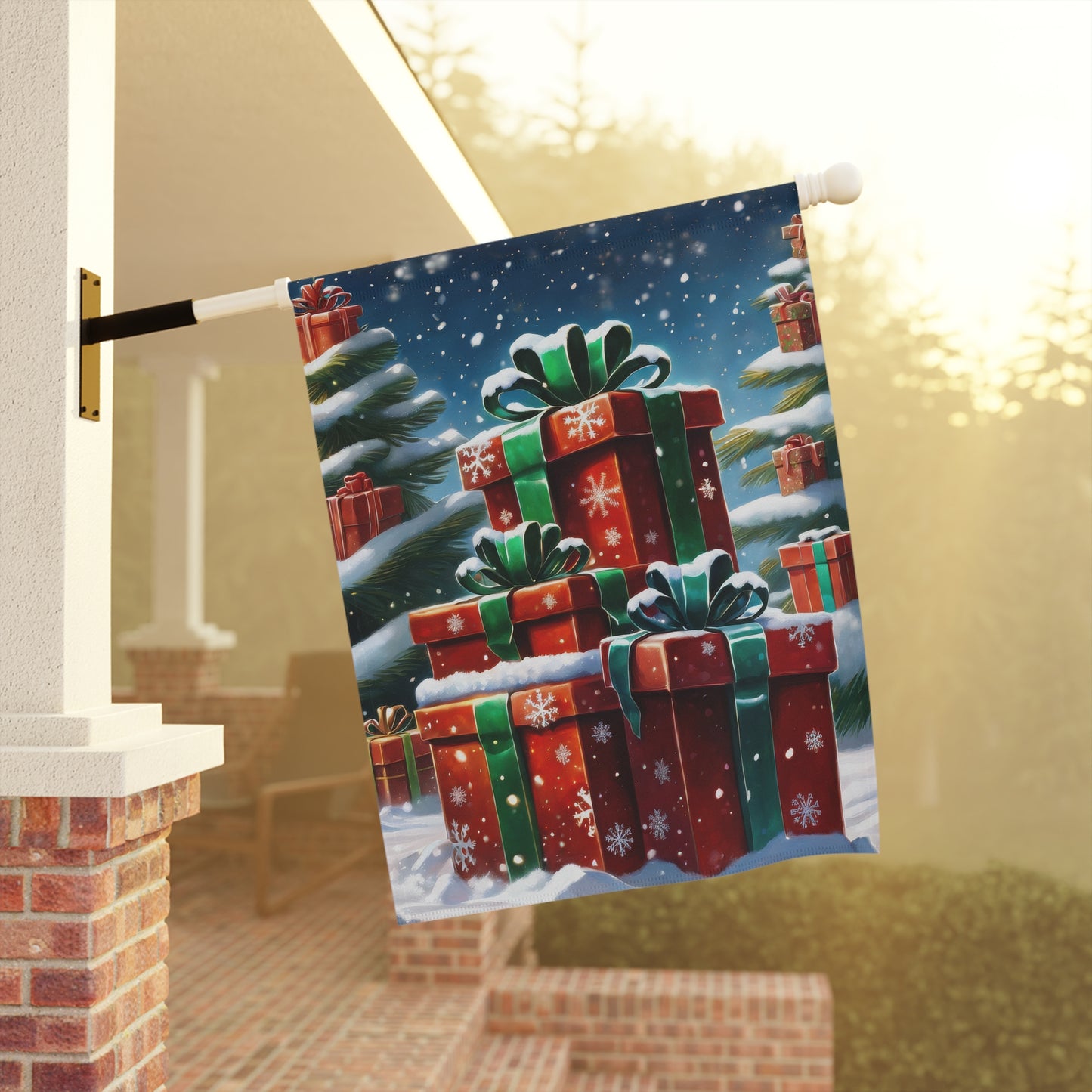 Holiday Presents Garden Flag/ House Banner