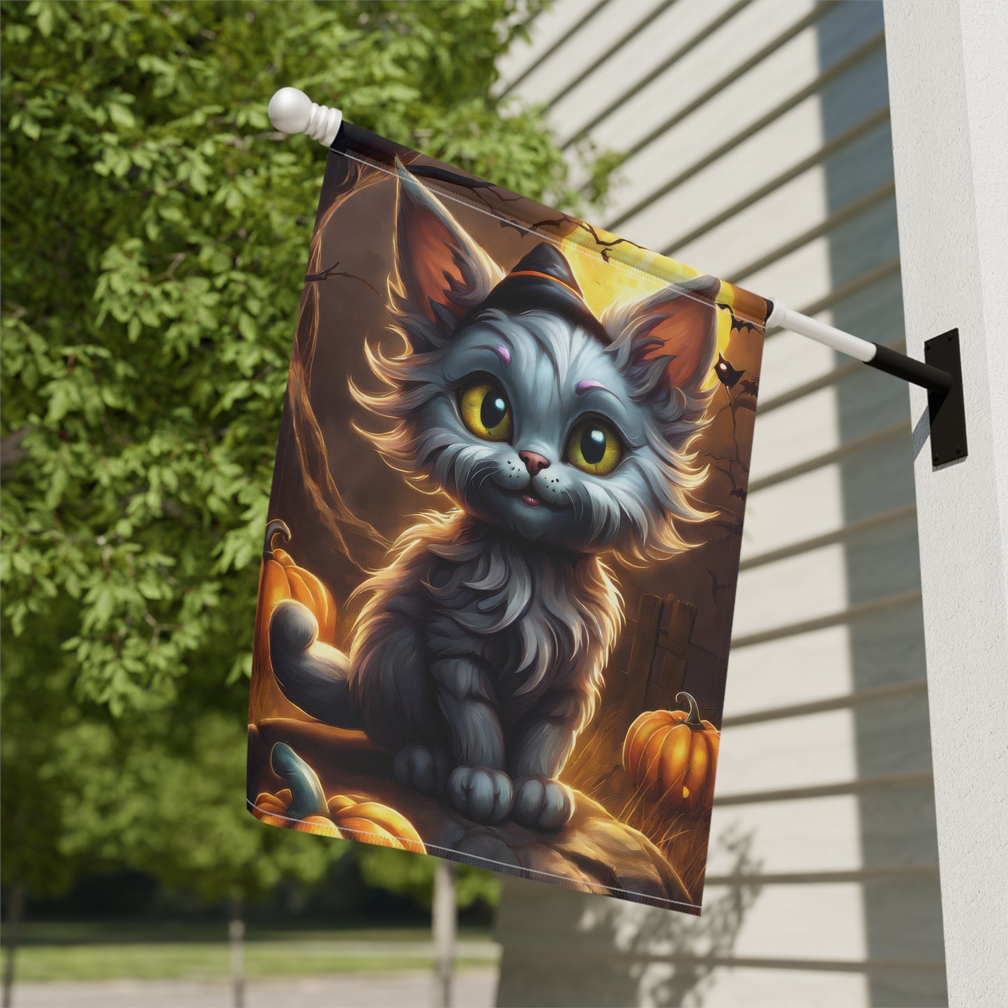 Halloween Cat Garden Flag/ House Banner