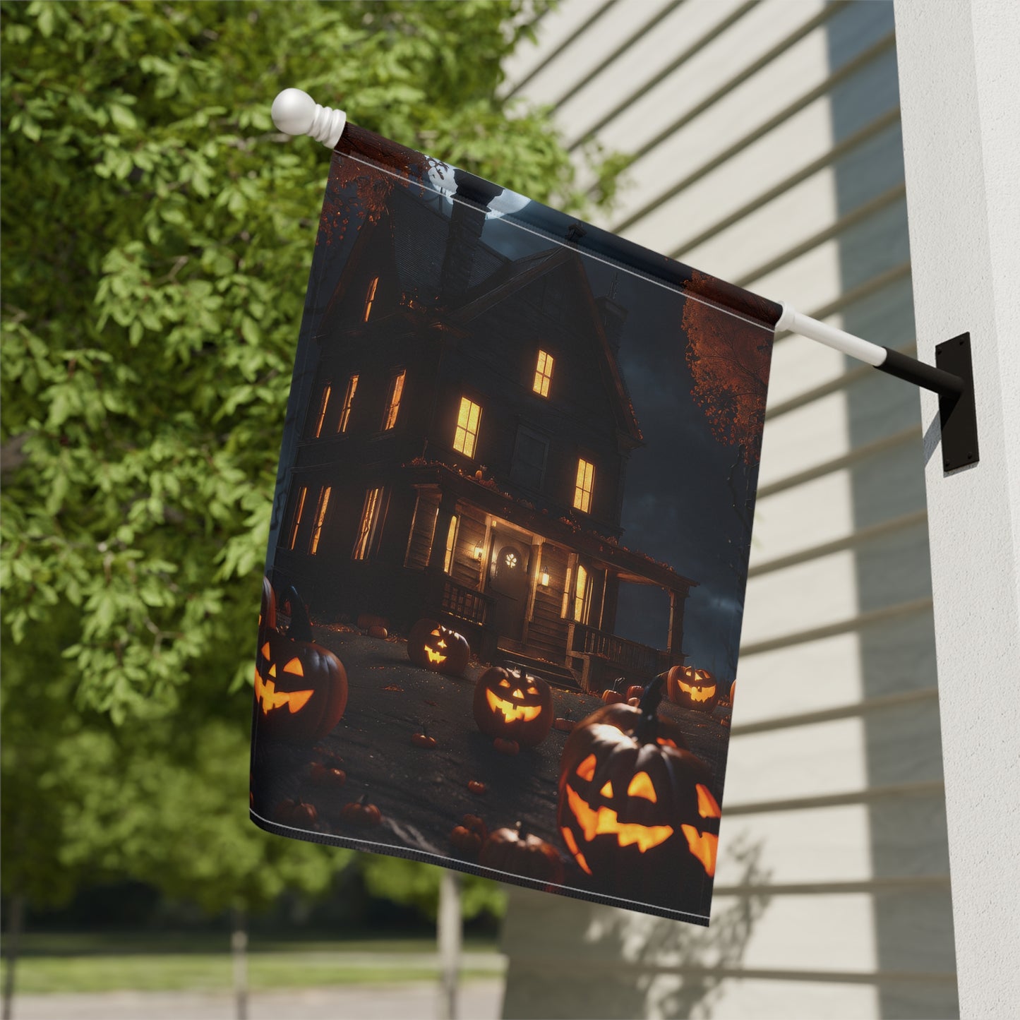 Eerie Halloween Garden Flag/ House Banner