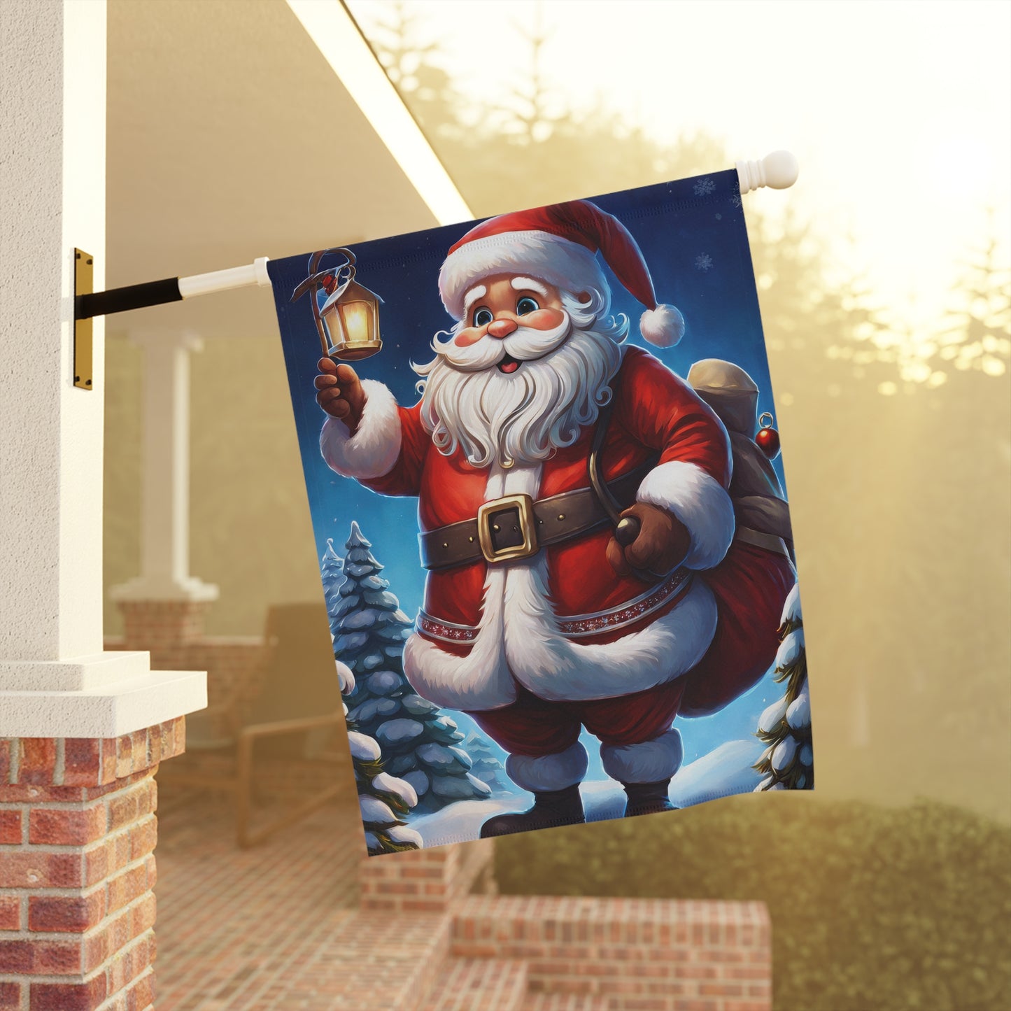 Jolly Santa Holiday Garden Flag/ House Banner