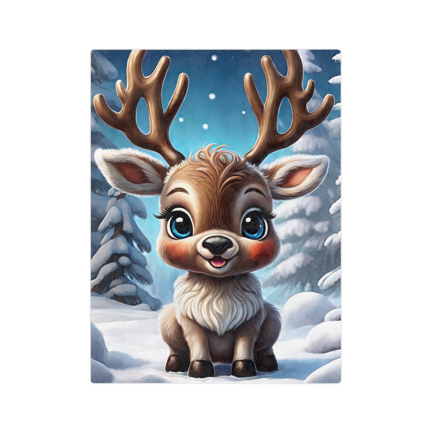 Adorable Baby Reindeer Plush Blanket